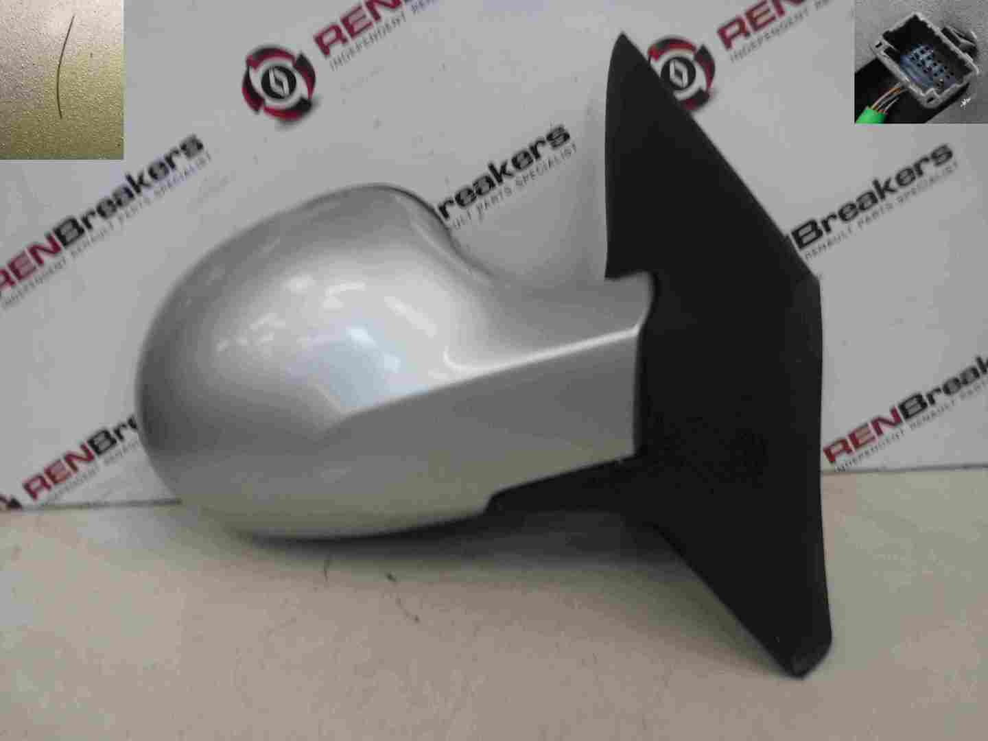 Renault Twingo 2007-2012 Drivers OS Wing Mirror Silver TED69