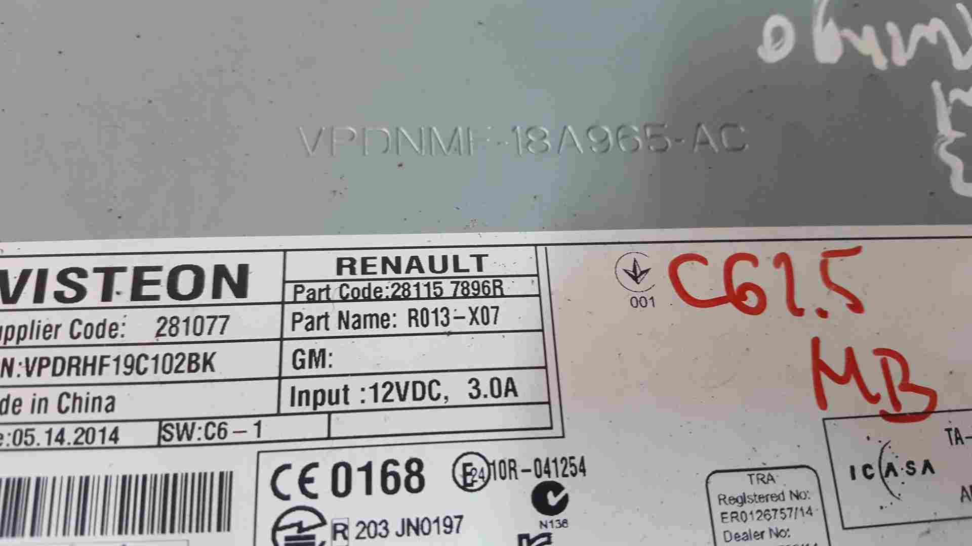 Thumb 5 Renault Twingo 2014-2017 Radio Cd Player USB Port With Code