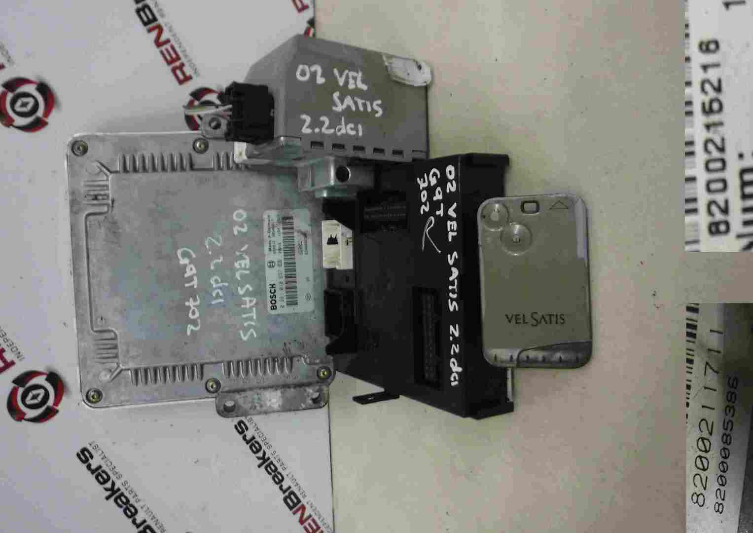 Renault Vel Satis 2002-2005 2.2 dCi ECU SET UCH BCM Immobiliser + Key Card