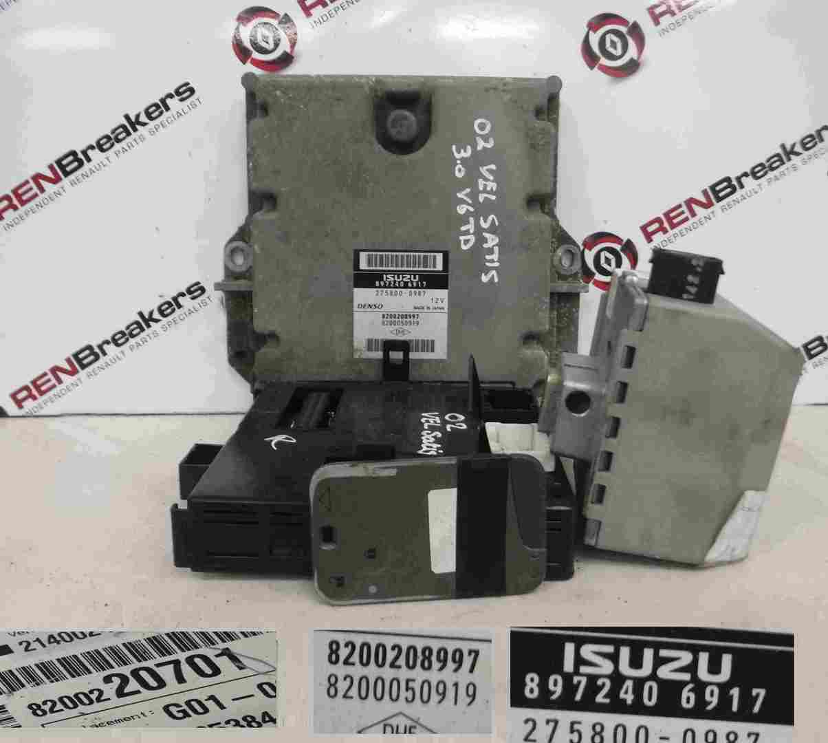 Renault Vel Satis 2002-2005 3.0 dCi ECU SET UCH Immobiliser + Key Card