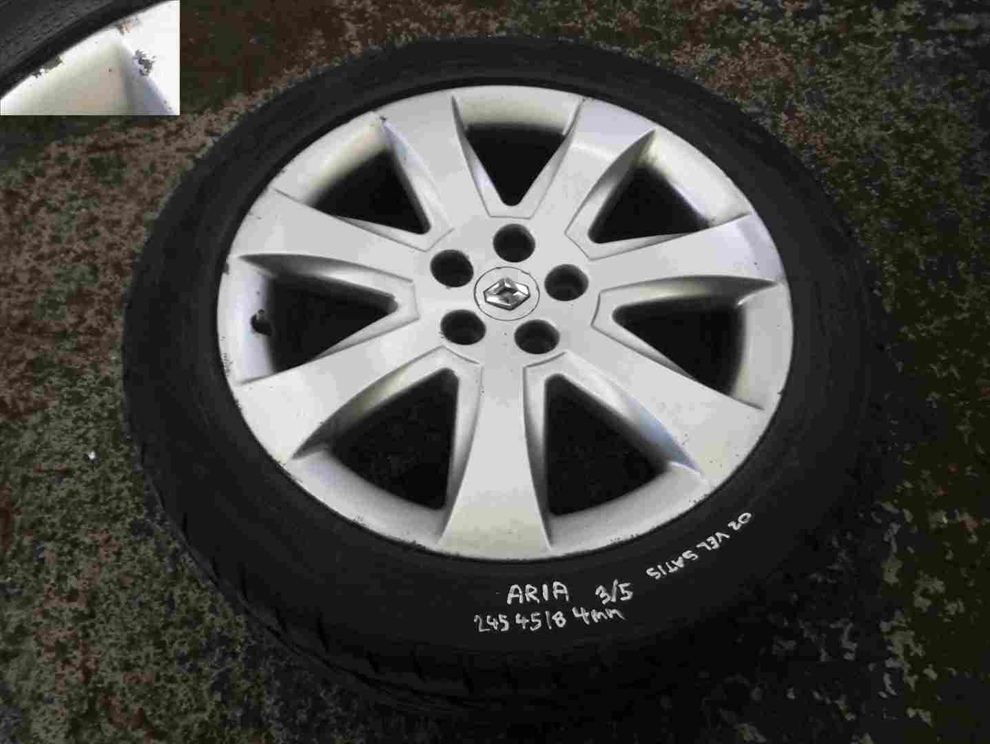 Renault Vel Satis 2002-2005 Aria Alloy Wheel + Tyre 245 45 18 4mm Tread