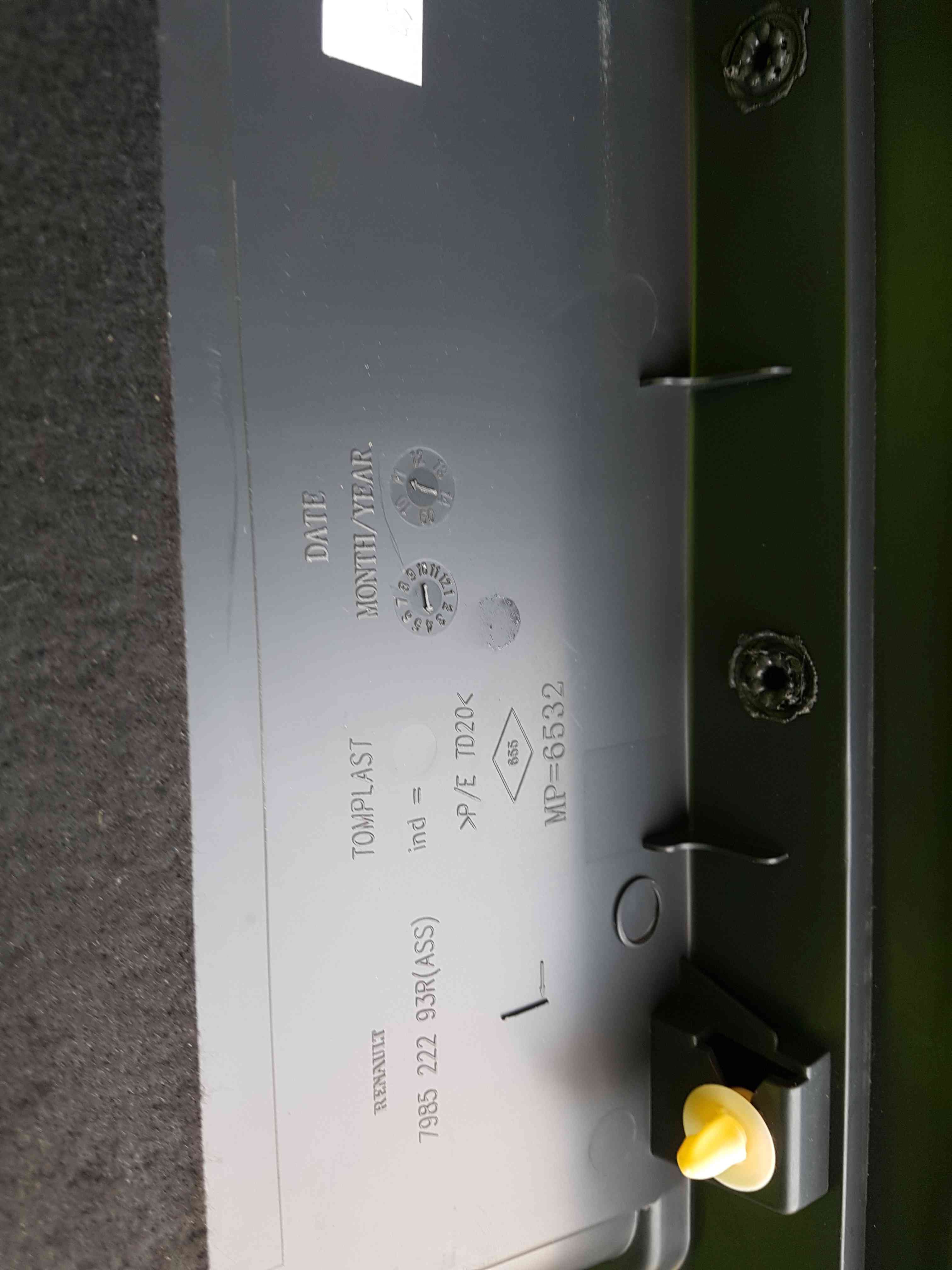 Thumb 10 Renault Wind MK1 2010-2013 Interior Rear Storage Trunk Behind Seat 798522293R