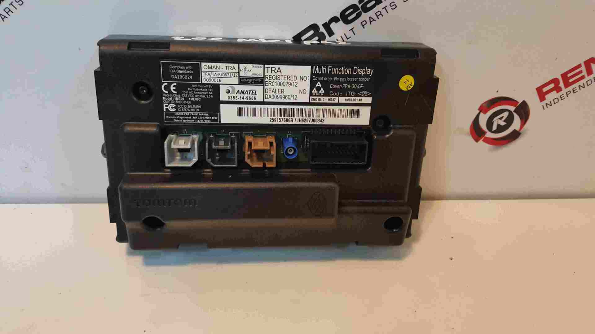 Thumb 2 Renault Zoe 2012-2019 Sat Nav Navigation Screen Unit Display 259157606R