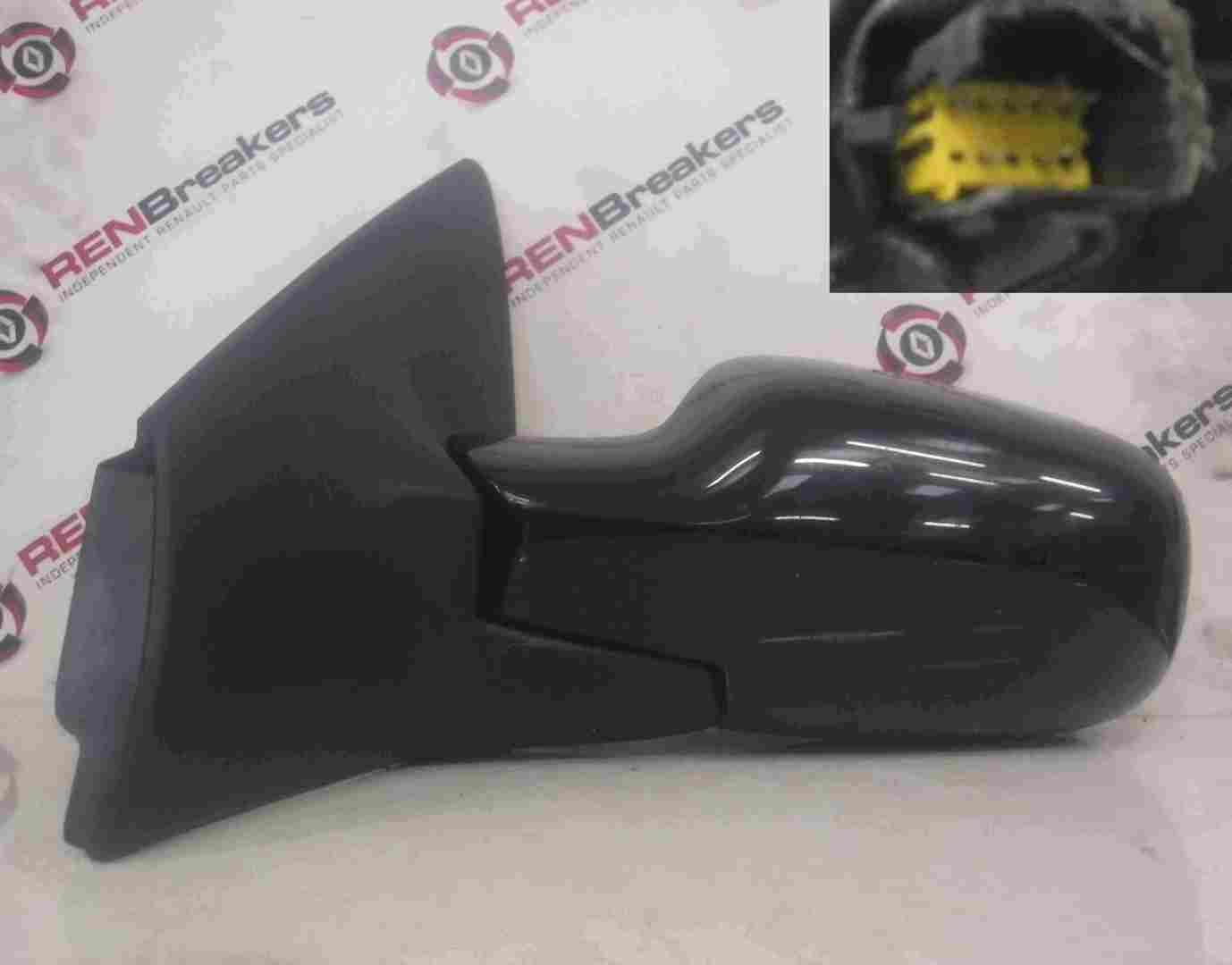 Rneualt Megane 2002-2008 Passenger NS Wing Mirror Black 676 Folding