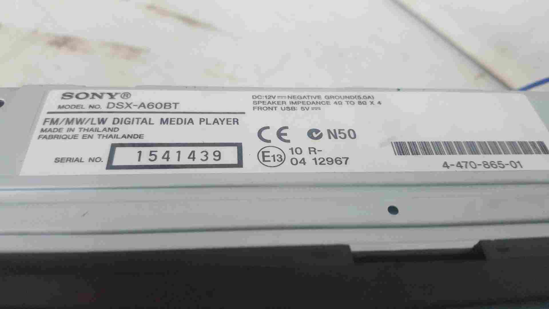 Thumb 7 Sony Radio Cd Player With USB And AUX Dsx-A60bt Modus 2008-2012 