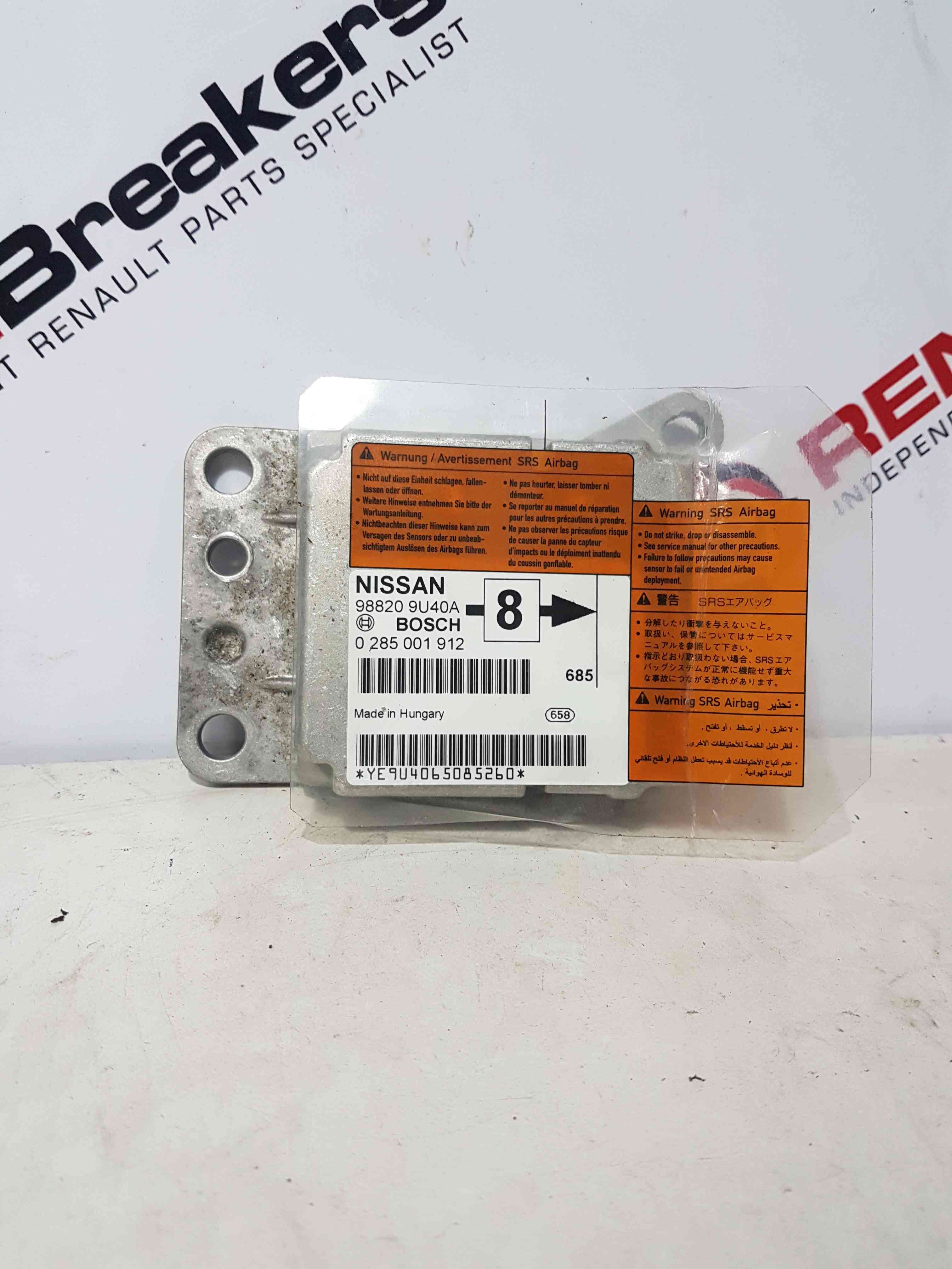 Thumb 2 Nissan Note E11 2005-2012 Airbag ECU Control Module 988209U40a