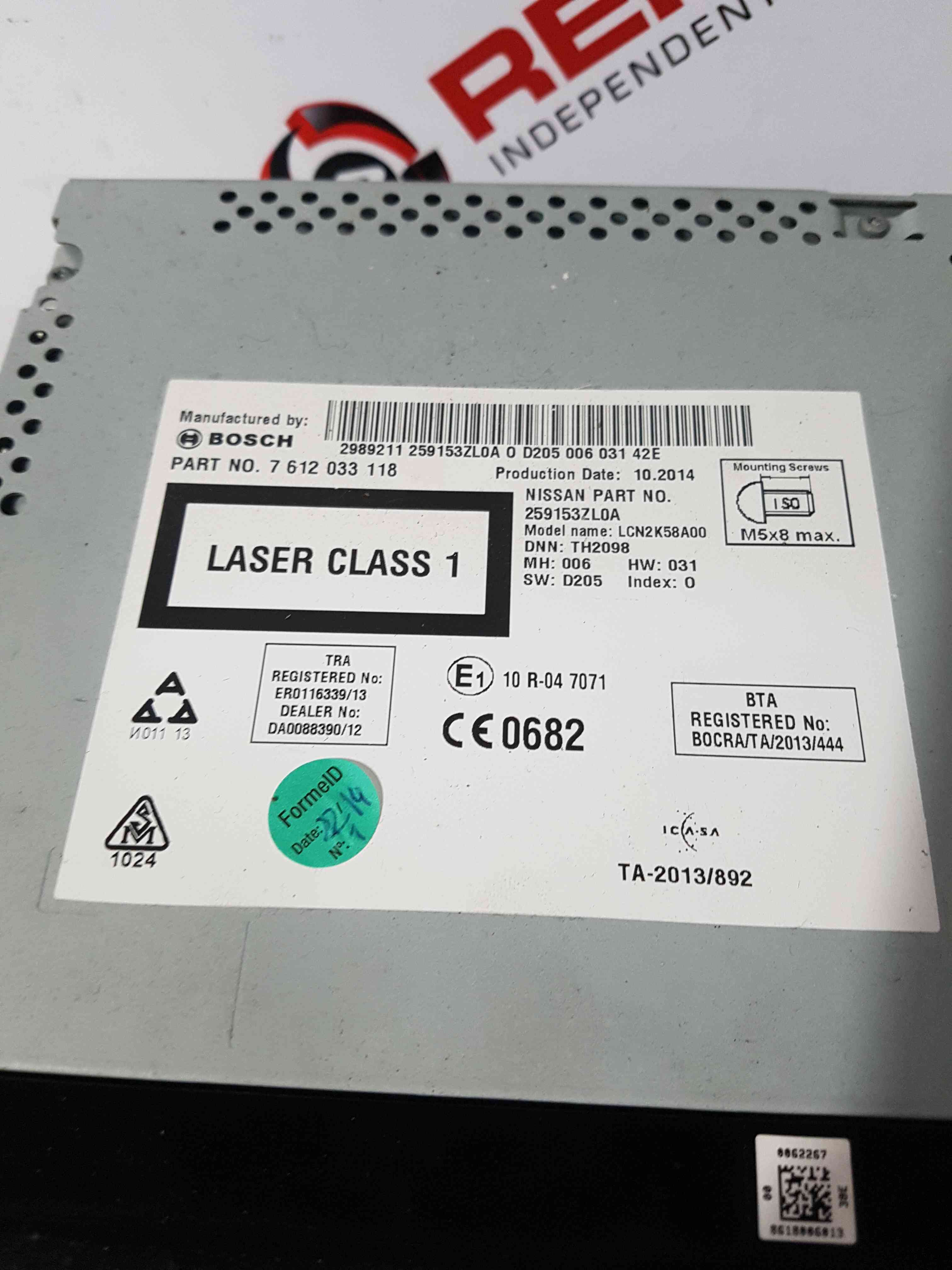 Thumb 3 Nissan Pulsar MK6 C13 2014-2018 Radio Sat Nav Camera Aux Player 259153ZL0A