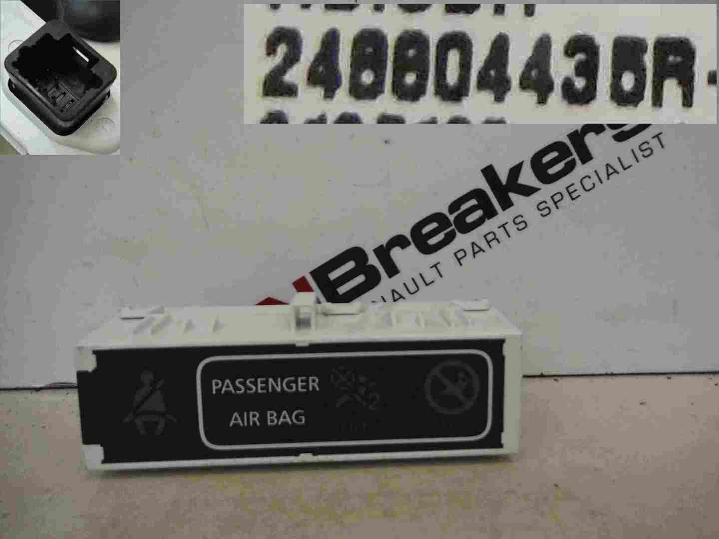 Renault Captur 2013-2015 Interior Airbag Seat Belt Light Warning Display