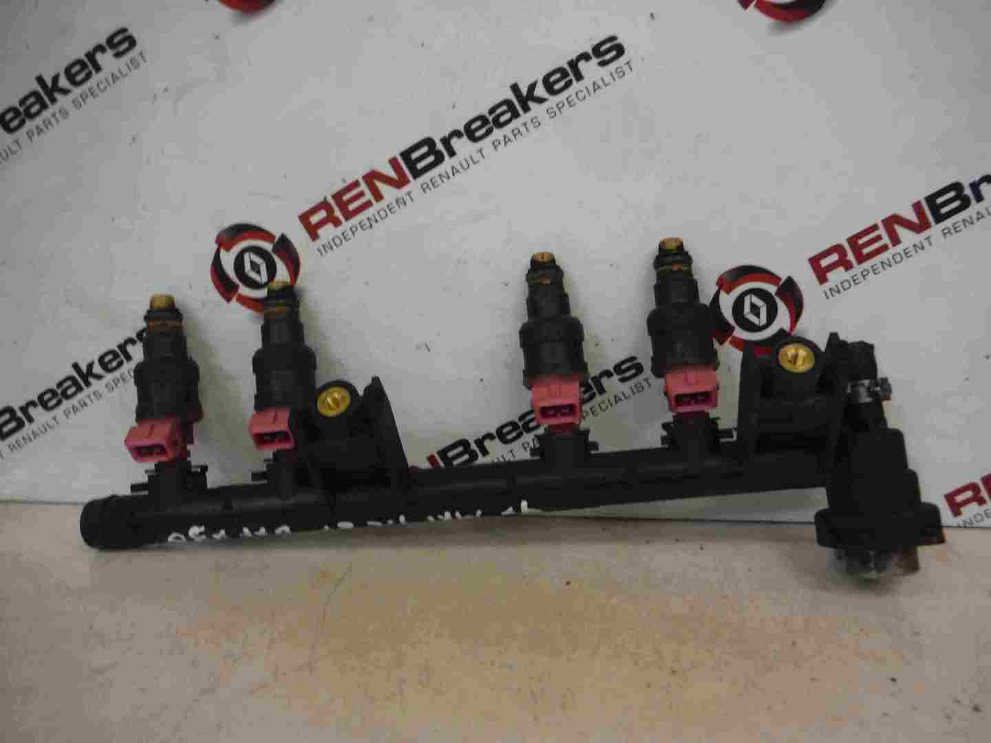 Renault Clio MK1 1996-1998 1.2 8v Pink Fuel Injectors X4 Set   Rail