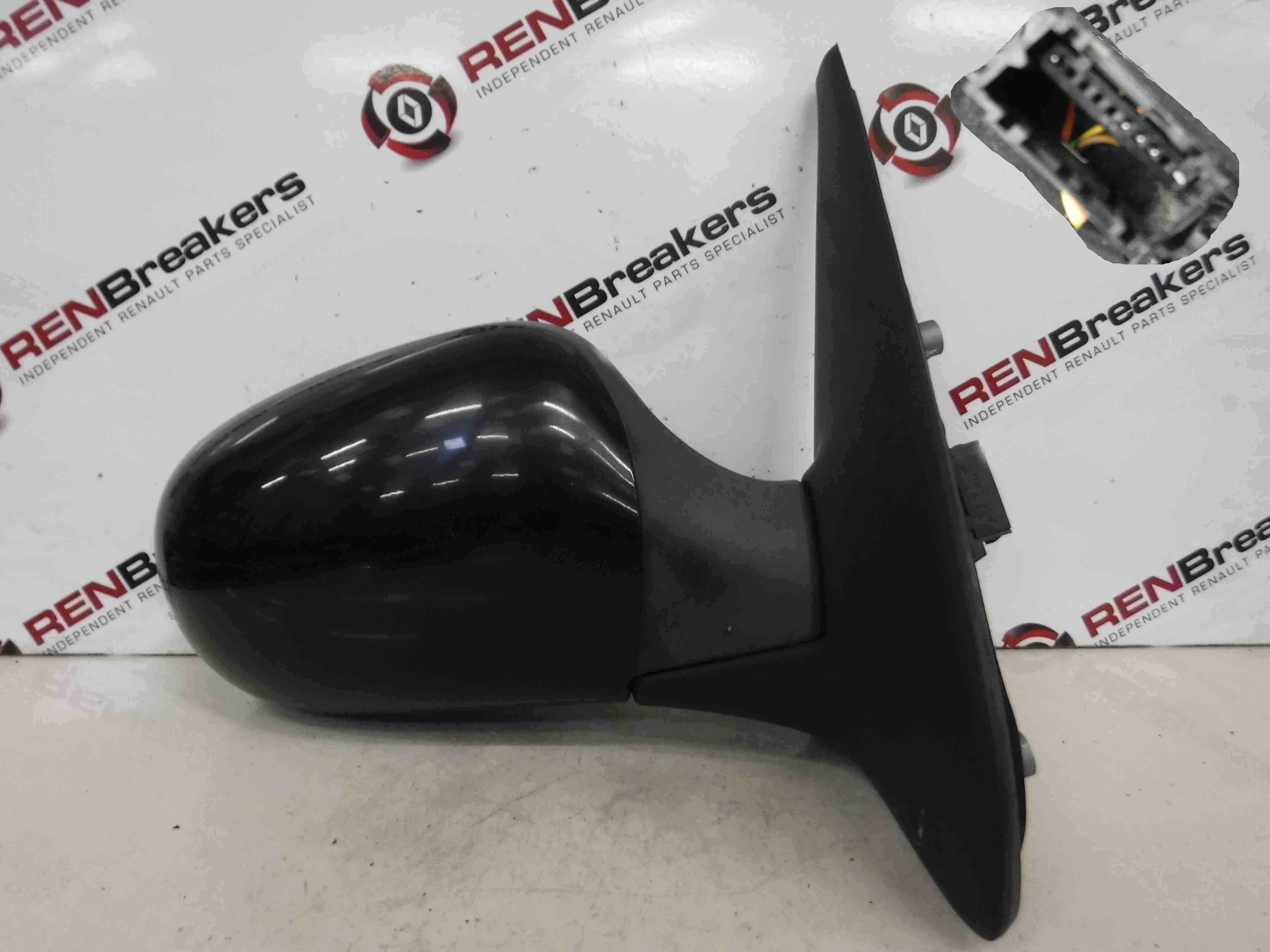 Renault Clio MK2 1998-2001 Drivers OS Wing Mirror Black 676 Electric