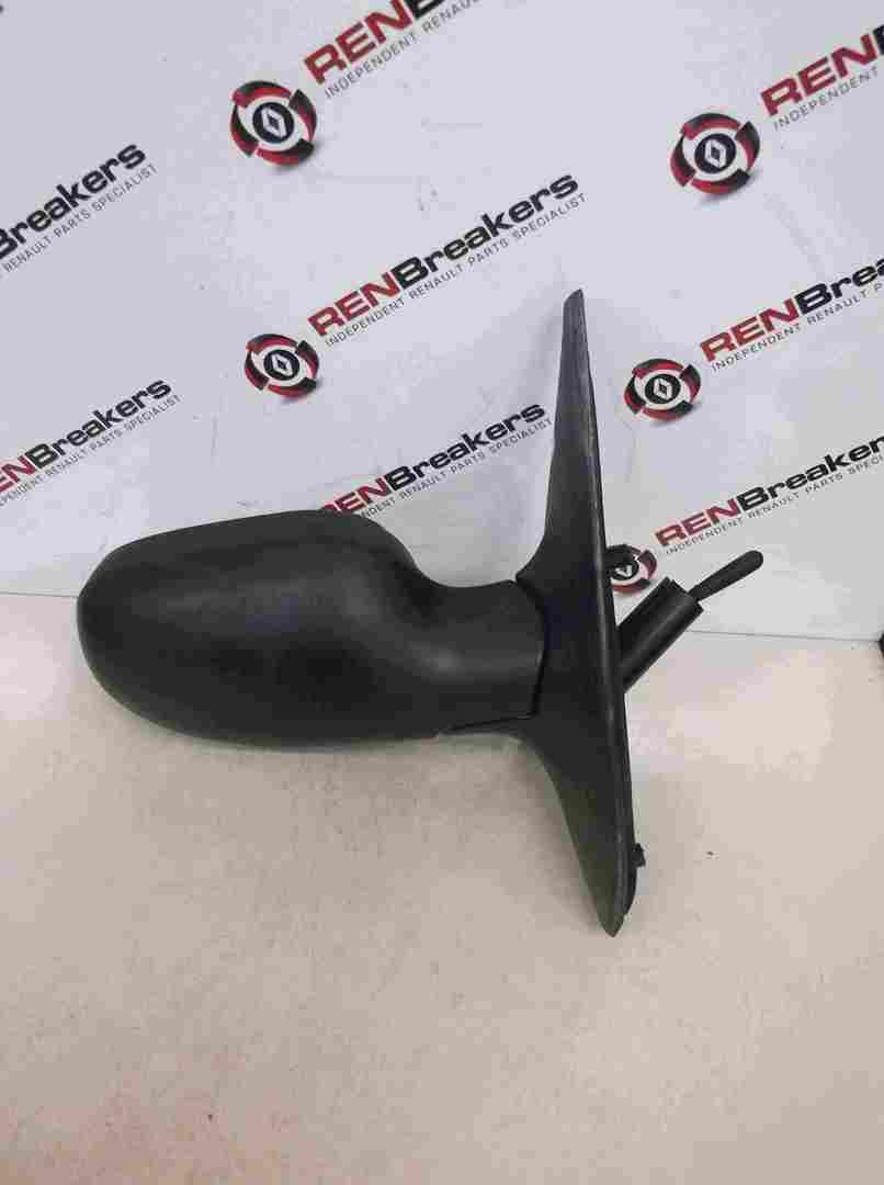 Renault Clio MK2 1998-2001 Drivers OS Wing Mirror Plain Black Plastic Manual