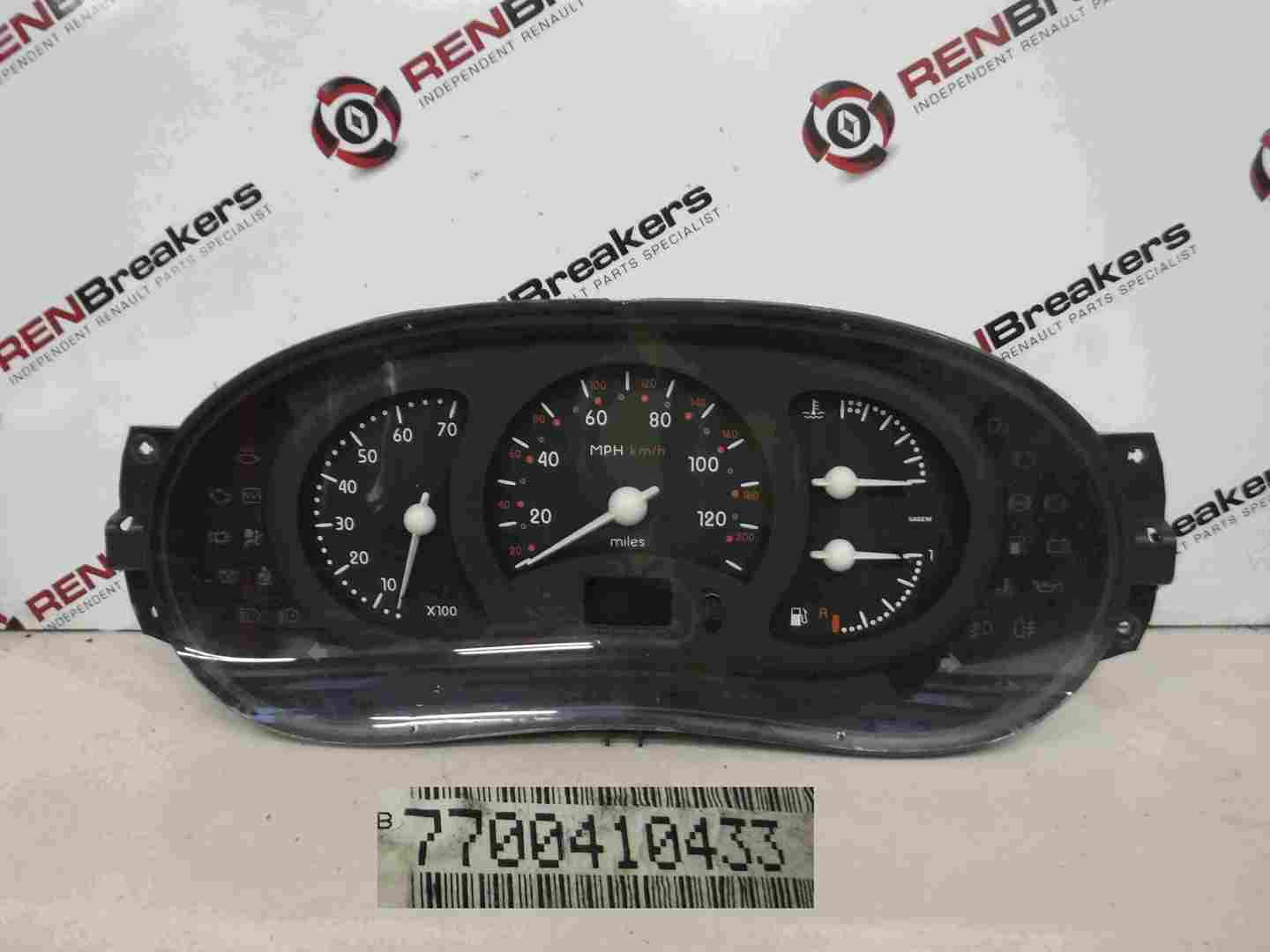 Renault Clio MK2 1998-2001 Instrument Panel Dials Gauges Speedo 104K 7700410433