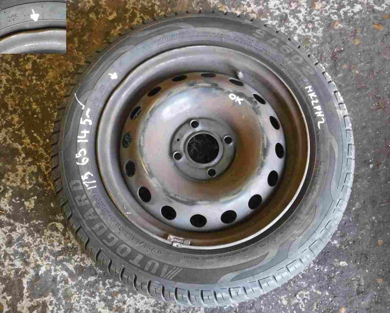 Renault Clio MK2 1998-2006 Spare Steel Wheel Rim + Tyre 175 65 14 5mm Tread 3/5