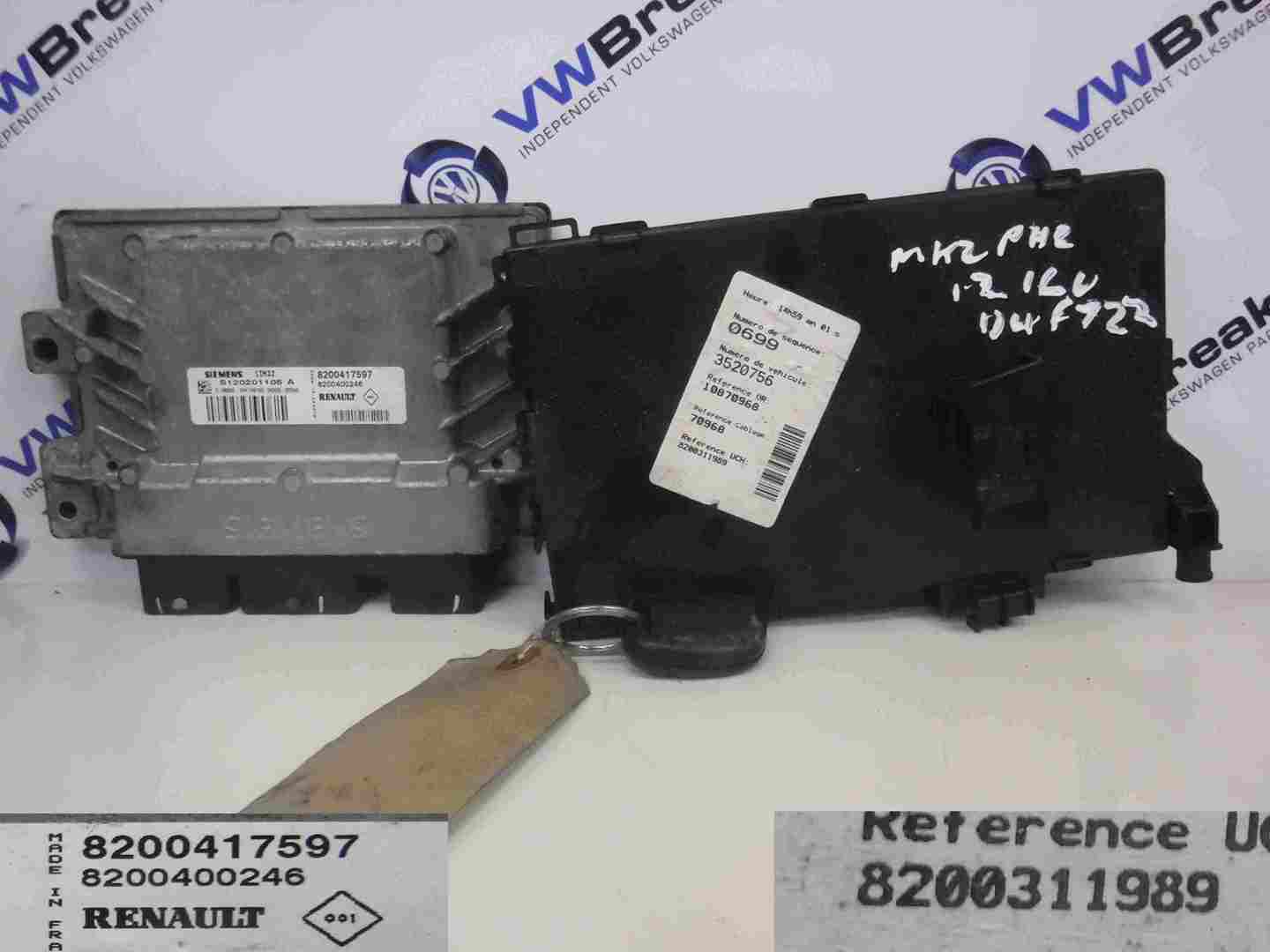 Renault Clio MK2 2001-2006 1.2 16v ECU SET UCH BCM Immobiliser + Key Fob
