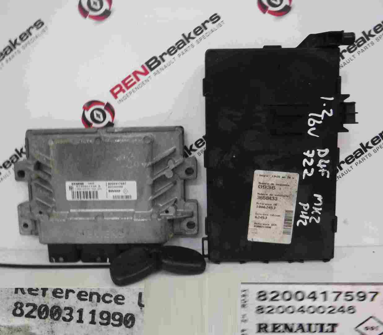 Renault Clio MK2 2001-2006 1.2 16v ECU SET UCH BCM Immobiliser + Key Fob