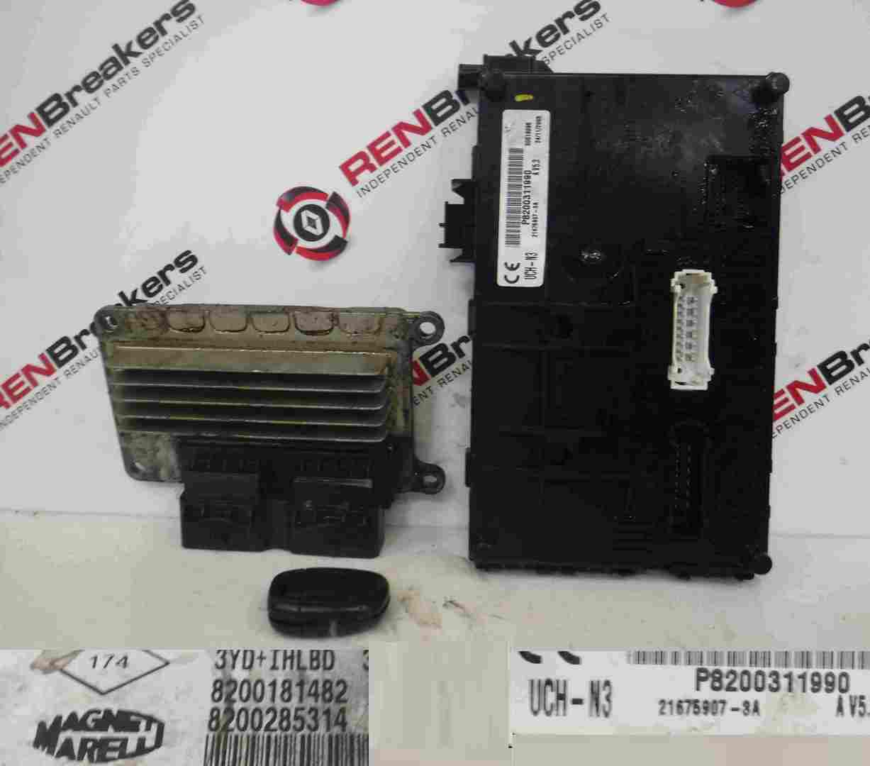 Renault Clio MK2 2001-2006 1.2 16v ECU SET UCH BCM Immobiliser + Key Fob D4F 712