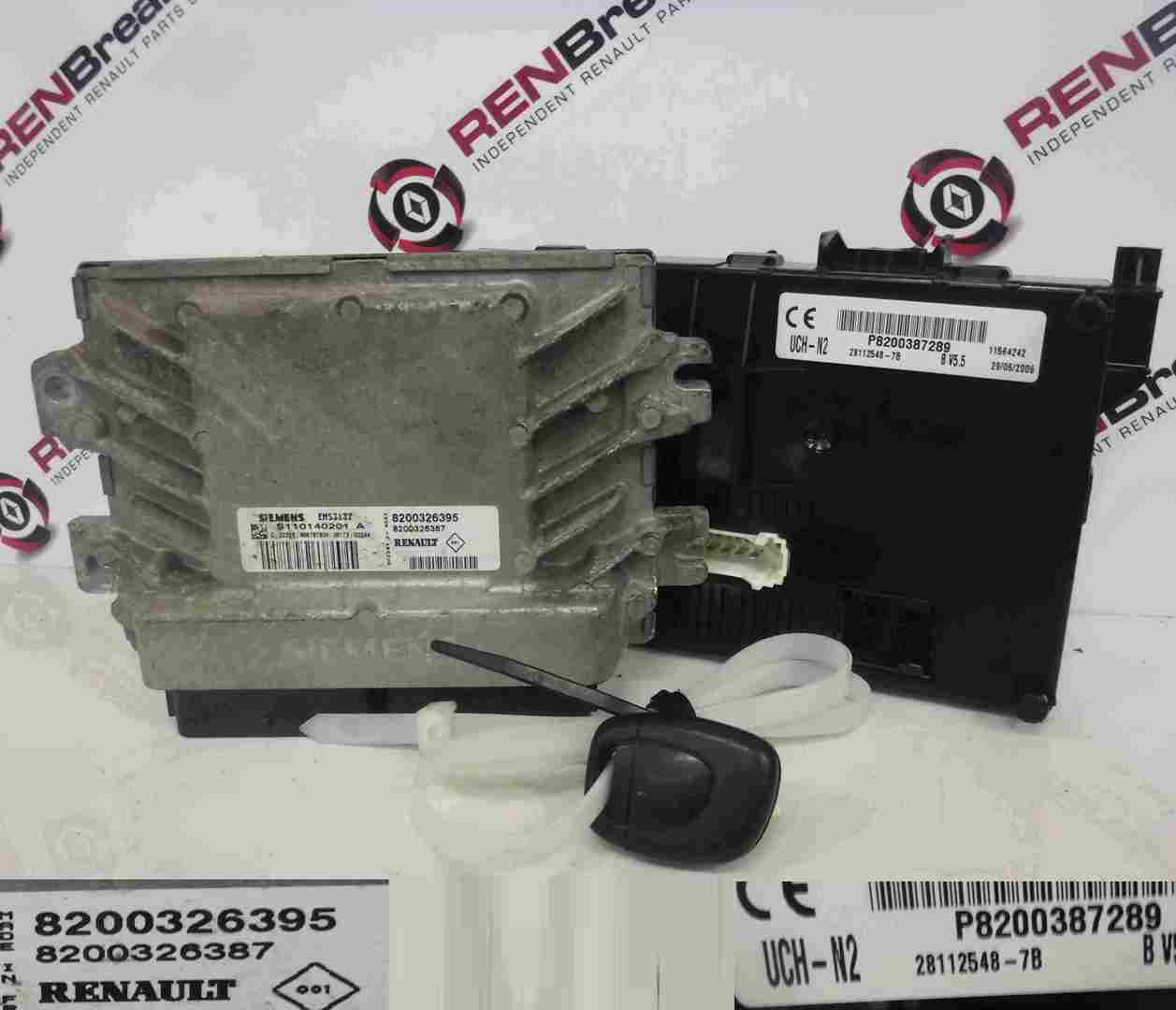 Renault Clio MK2 2001-2006 1.2 8v ECU SET UCH BCM Immobiliser + Key Fob