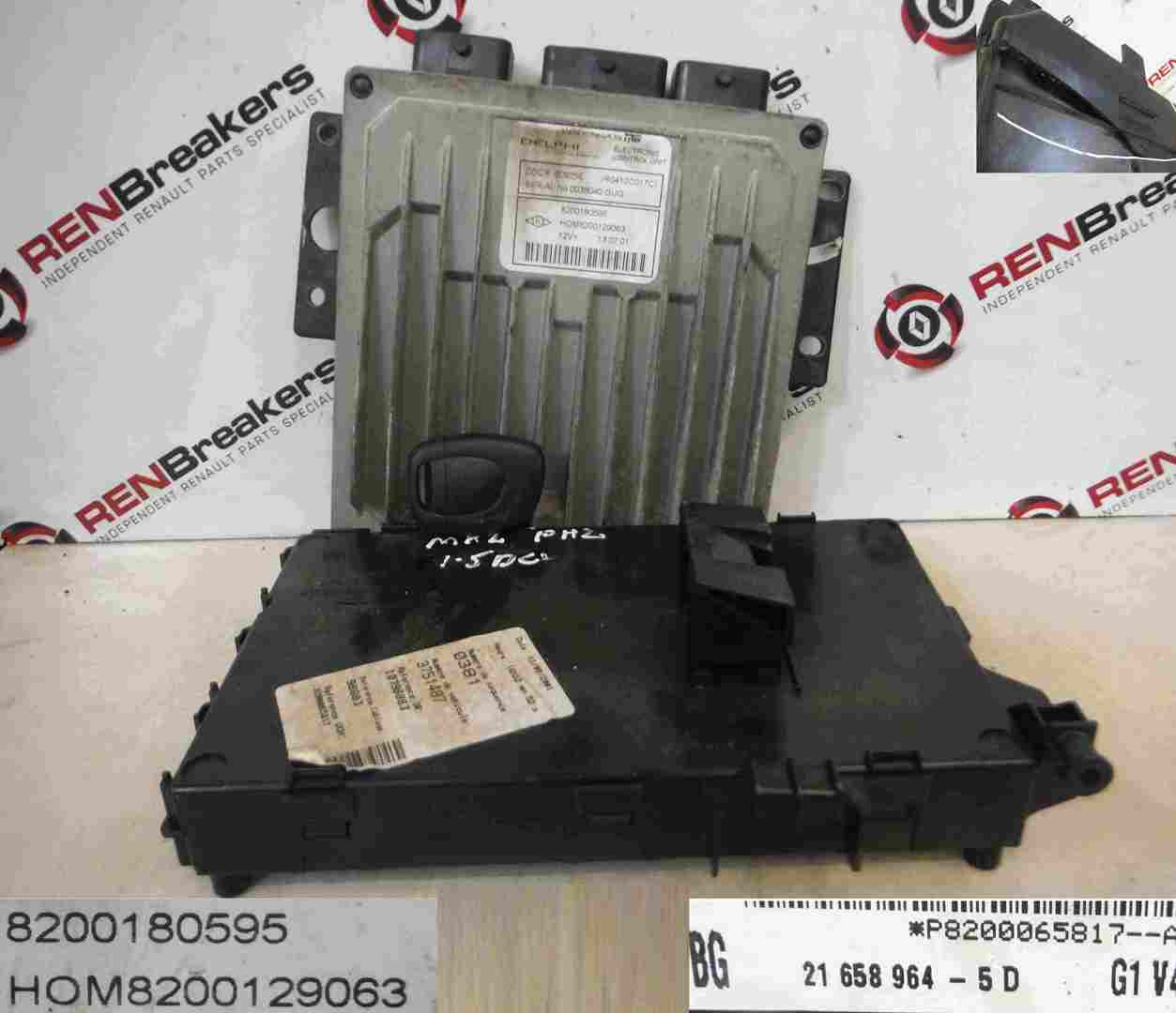 Renault Clio MK2 2001-2006 1.5 dCi ECU SET UCH Immobiliser + Key Fob 8200180595