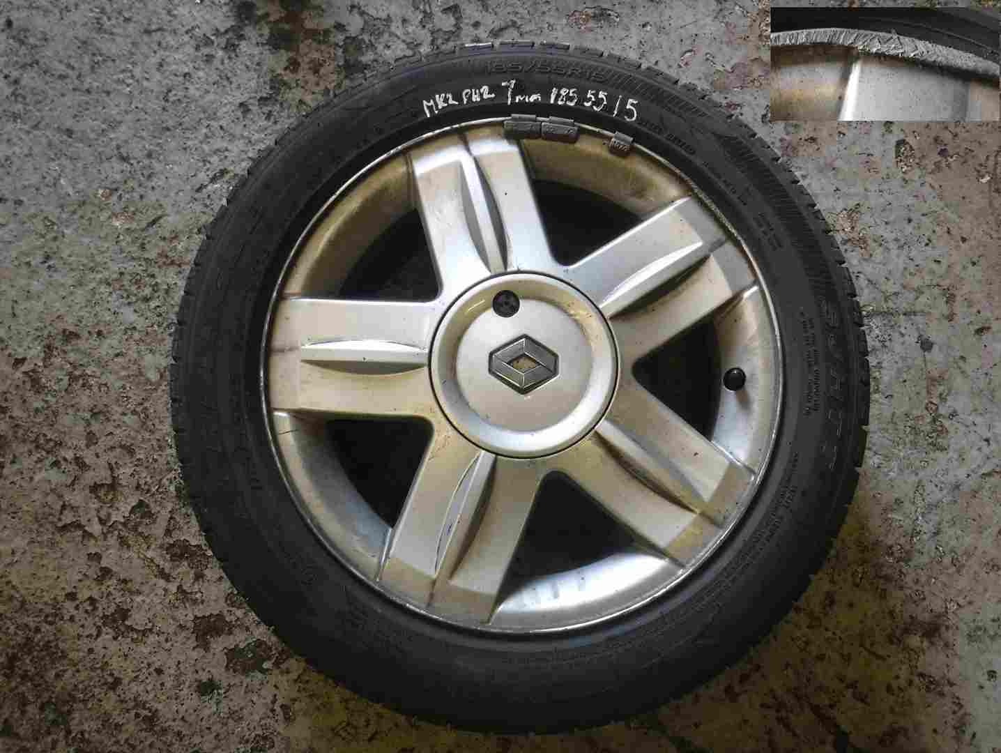 Renault Clio MK2 2001-2006 Campus Alloy Wheel + Tyre 185 55 15 7mm 8200760342