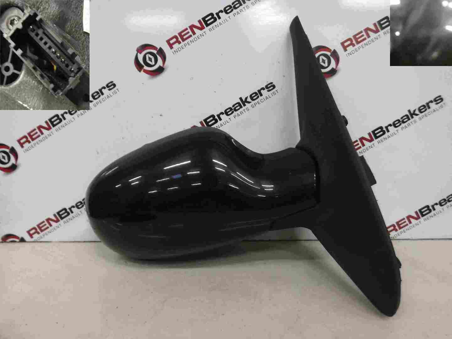 Renault Clio MK2 2001-2006 Drivers OS Wing Mirror Black 676
