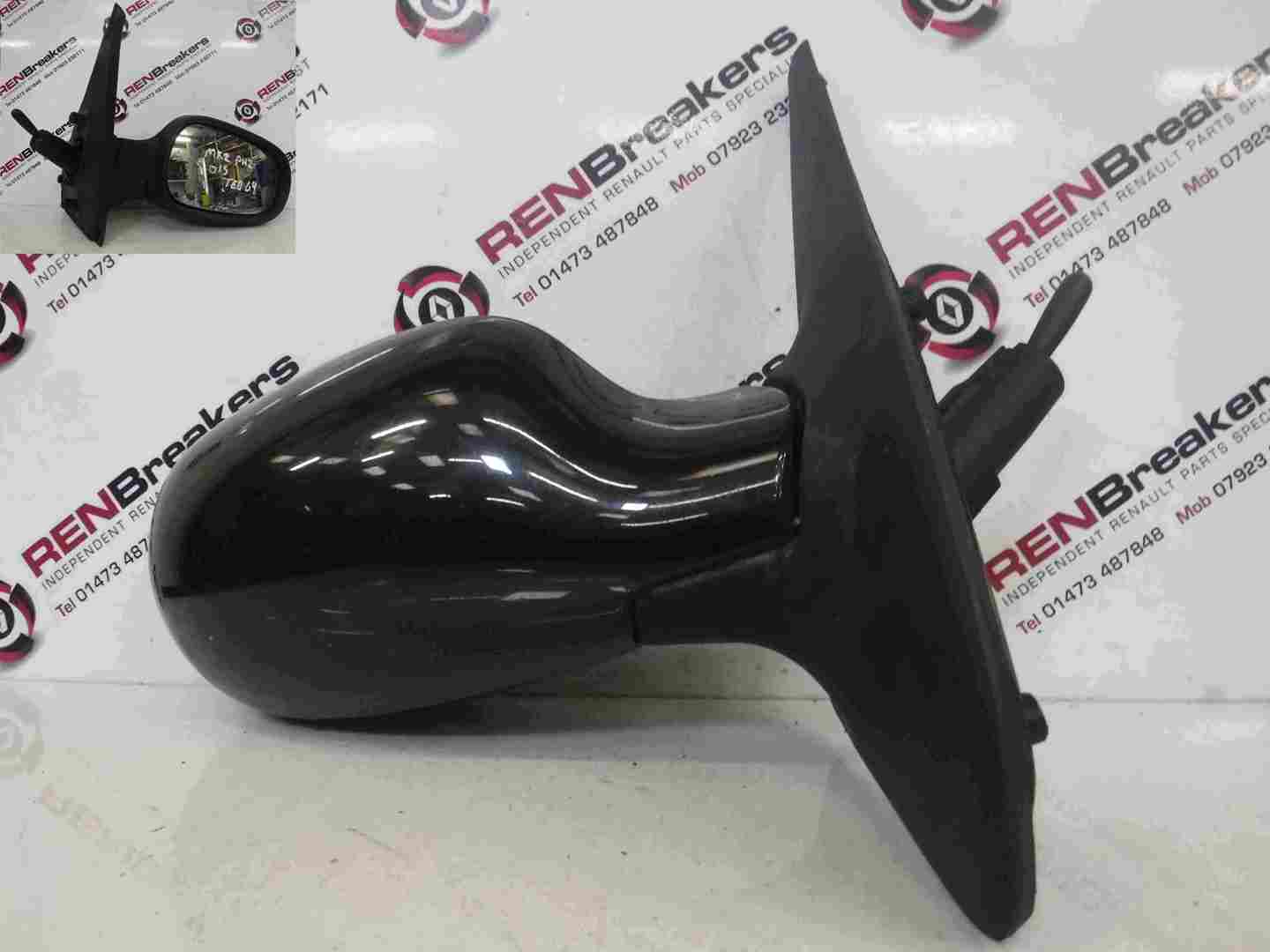 Renault Clio MK2 2001-2006 Drivers OS Wing Mirror Black 676 Manual