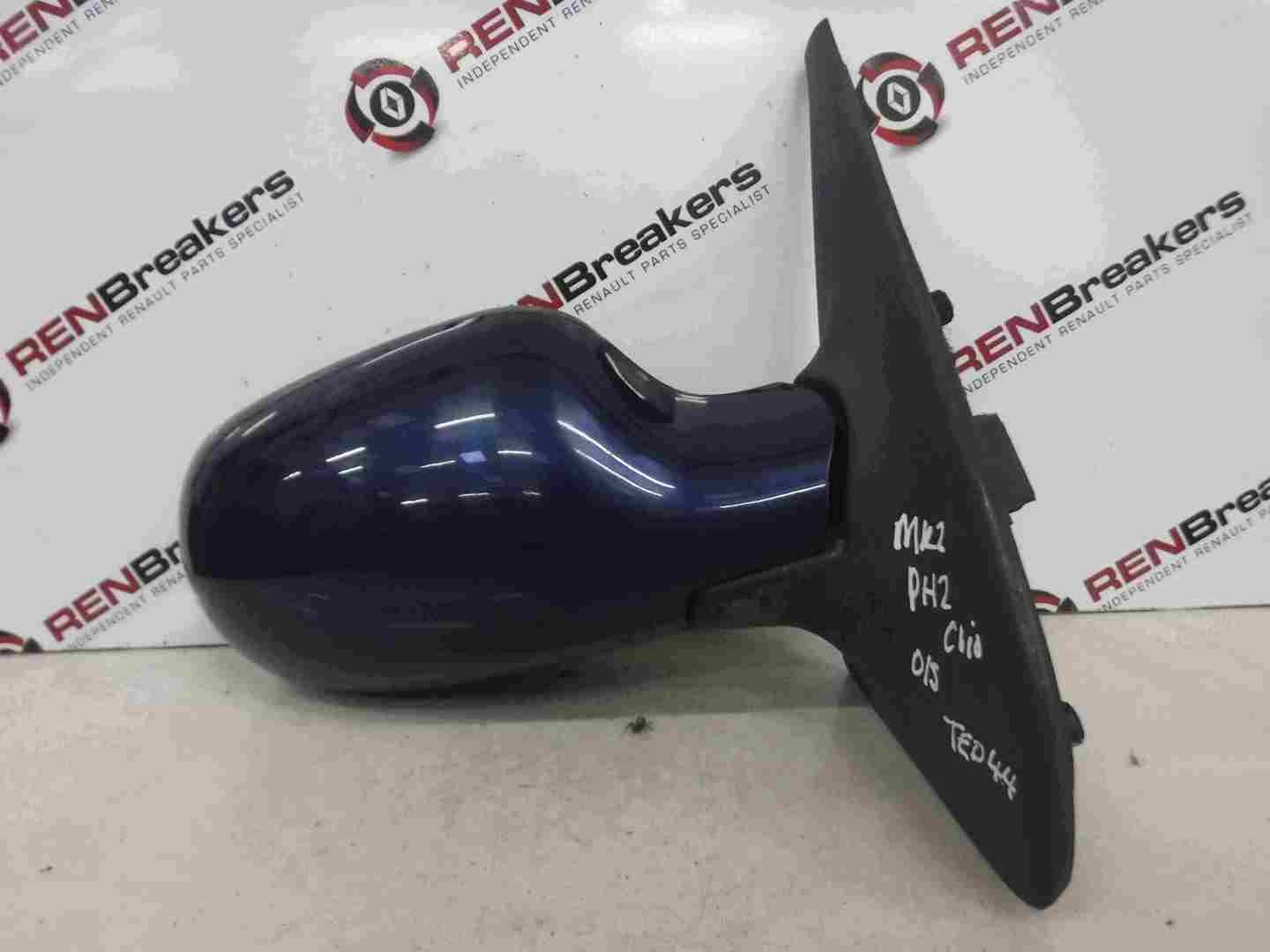 Renault Clio MK2 2001-2006 Drivers OS Wing Mirror Blue TED44