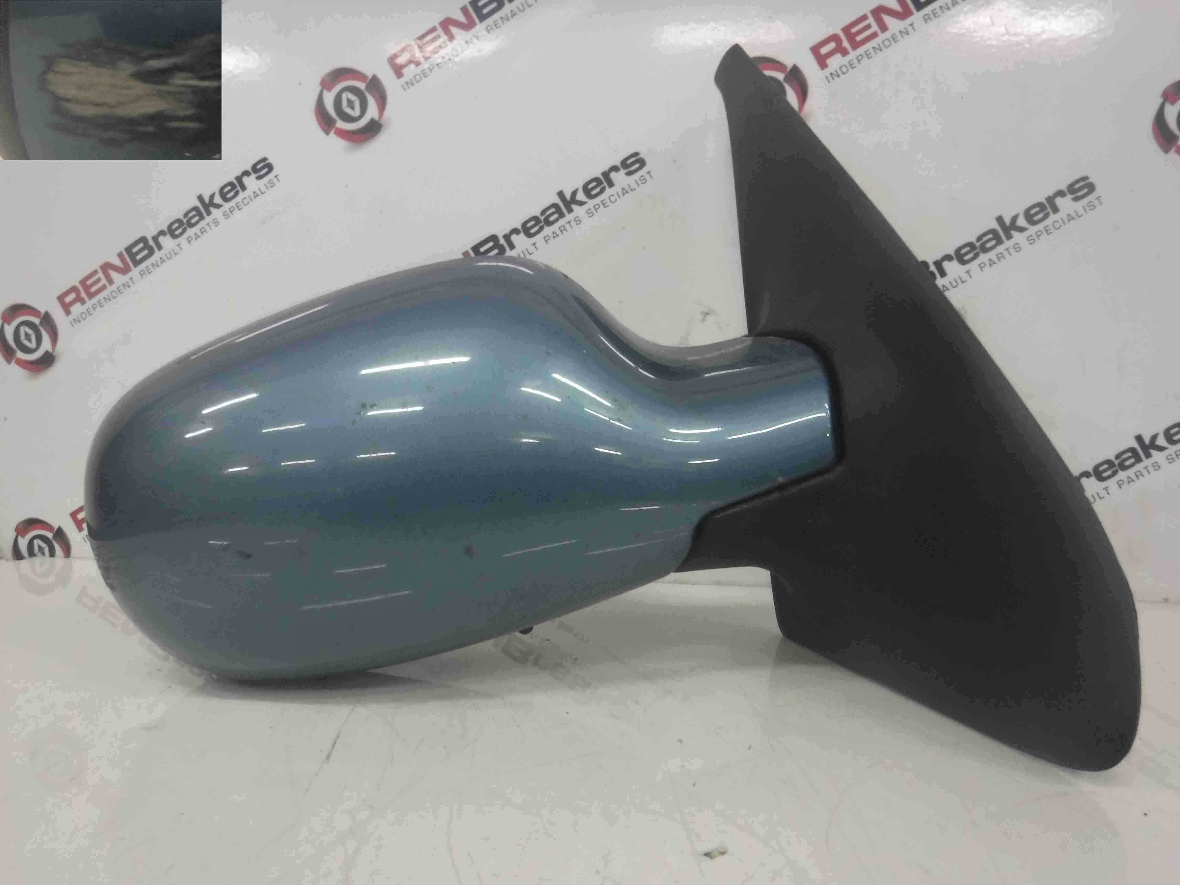 Renault Clio MK2 2001-2006 Drivers OS Wing Mirror Blue TEF47