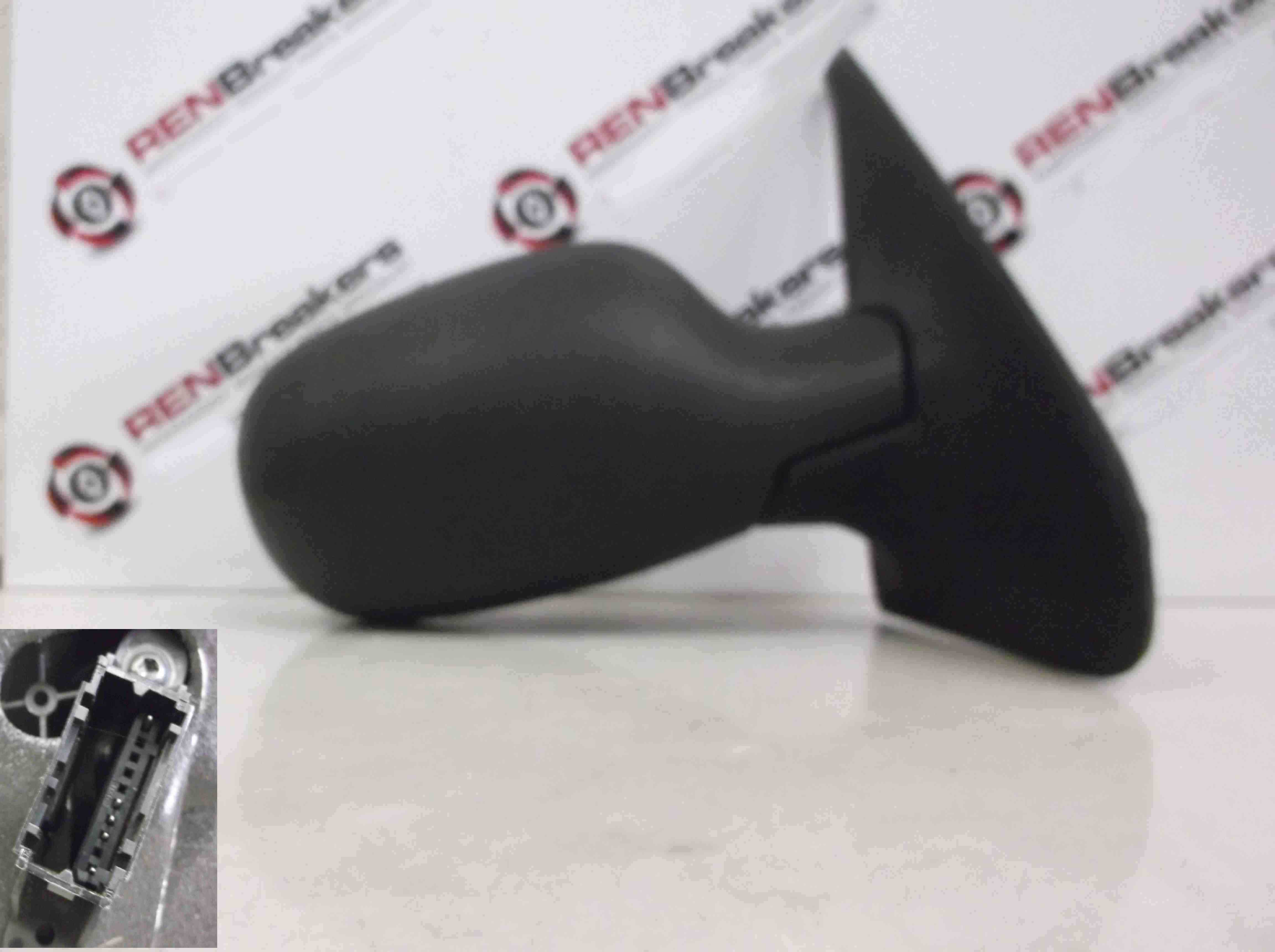 Renault Clio MK2 2001-2006 Drivers OS OSF Wing Mirror Plain Black Electric
