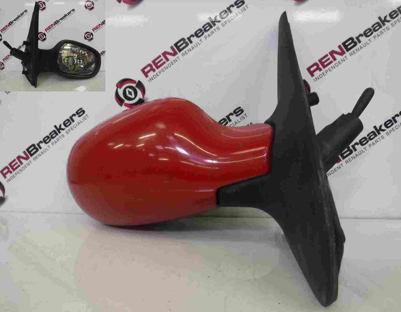 Renault Clio MK2 2001-2006 Drivers OS Wing Mirror Red 727 Manual