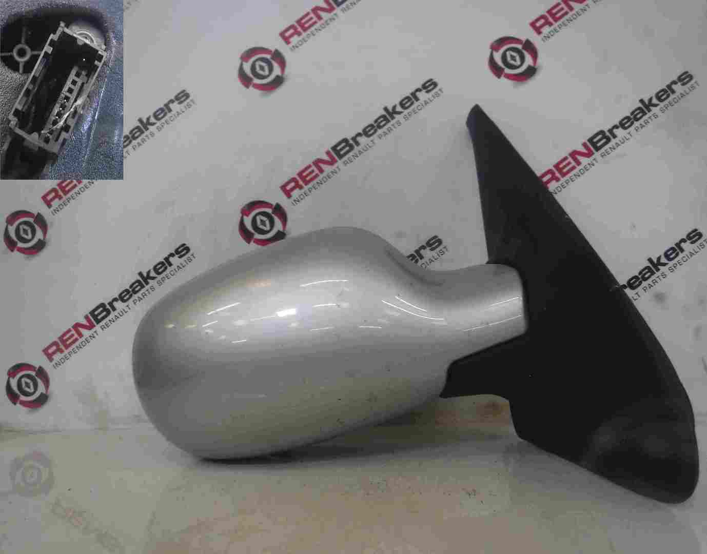 Renault Clio MK2 2001-2006 Drivers OS Wing Mirror Silver TED69 Electric