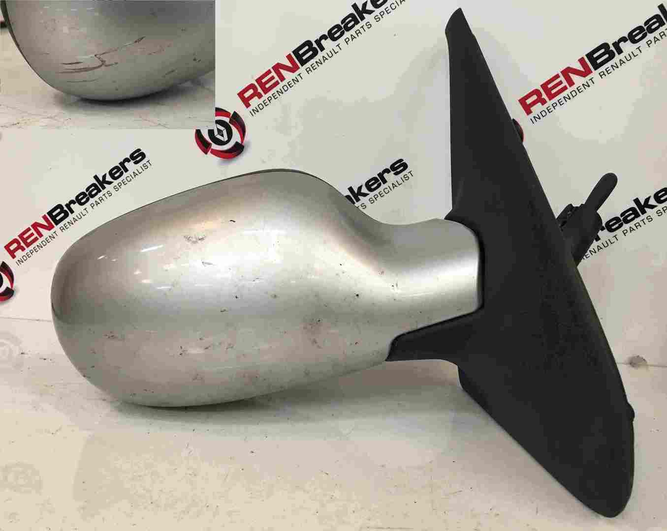 Renault Clio MK2 2001-2006 Drivers OS Wing Mirror Silver TED69 MANUAL