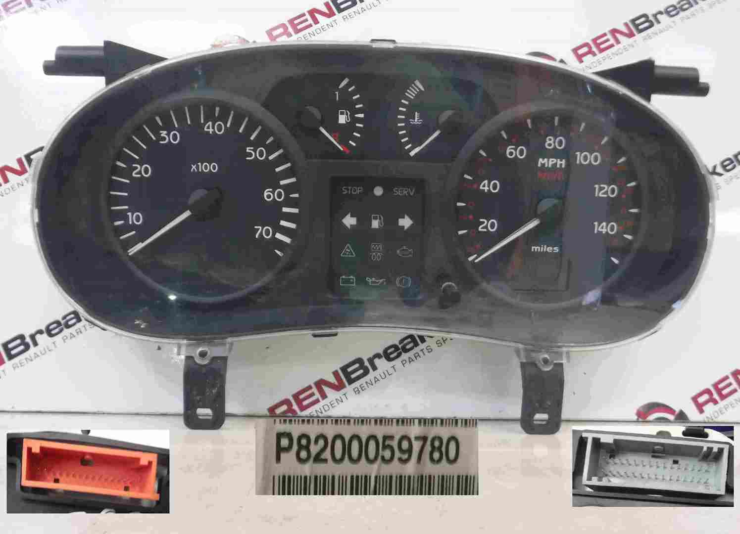 Renault Clio MK2 2001-2006 Instrument Panel Dials Gauges Clocks 111K 8200059780