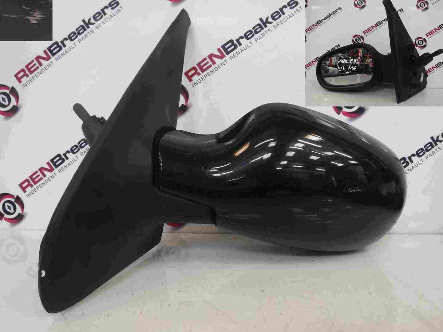 Renault Clio MK2 2001-2006 Passenger NS Wing Mirror Black 676 Manual