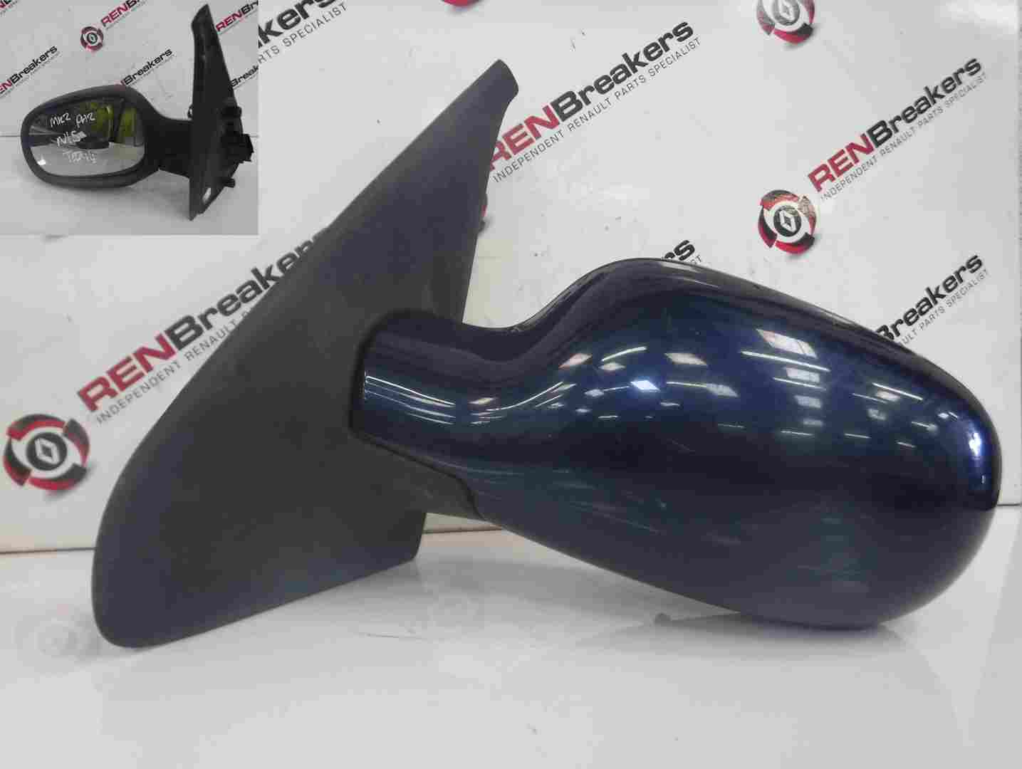Renault Clio MK2 2001-2006 Passenger NS Wing Mirror Blue TED44 