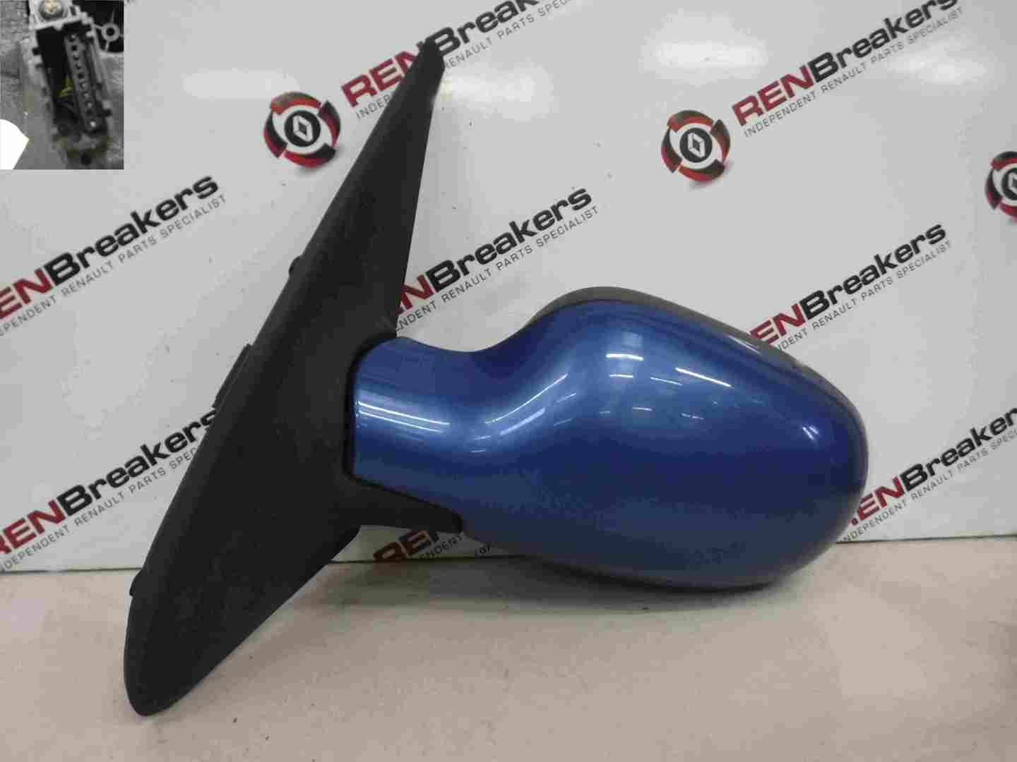 Renault Clio MK2 2001-2006 Passenger NS Wing Mirror Blue TED48