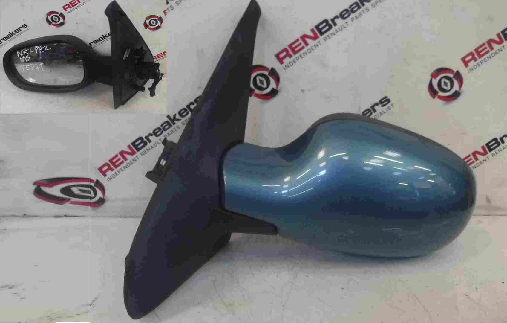 Renault Clio MK2 2001-2006 Passenger NS Wing Mirror Blue TEF47