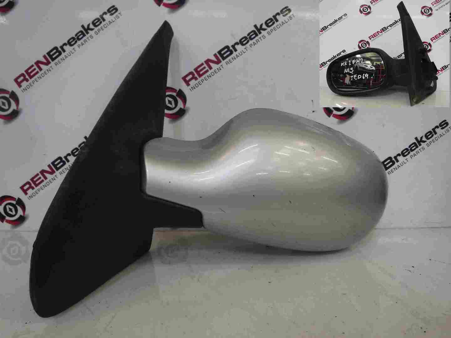 Renault Clio MK2 2001-2006 Passenger NS Wing Mirror Silver TED69