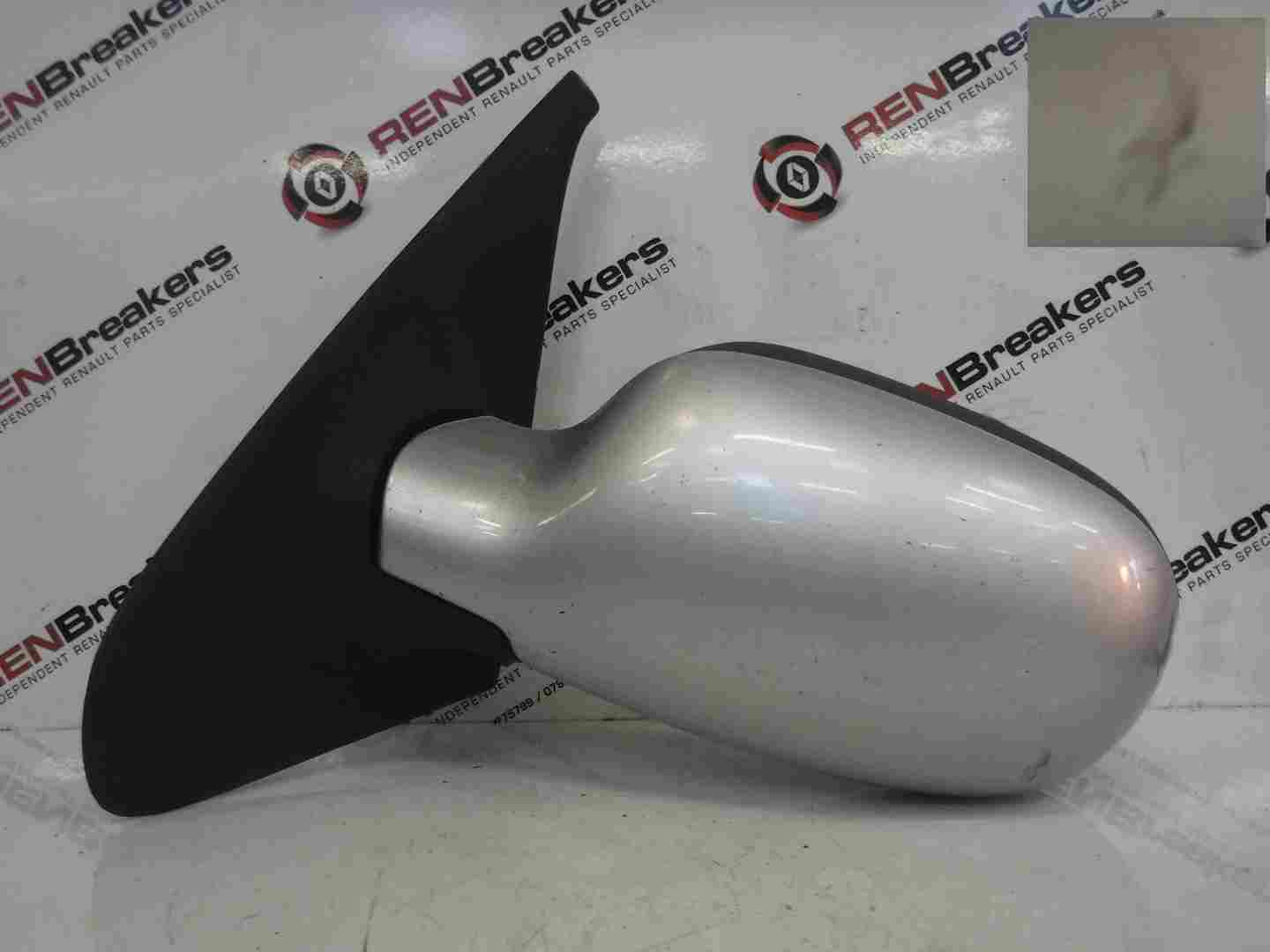 Renault Clio MK2 2001-2006 Passenger NS Wing Mirror Silver TED69 Manual