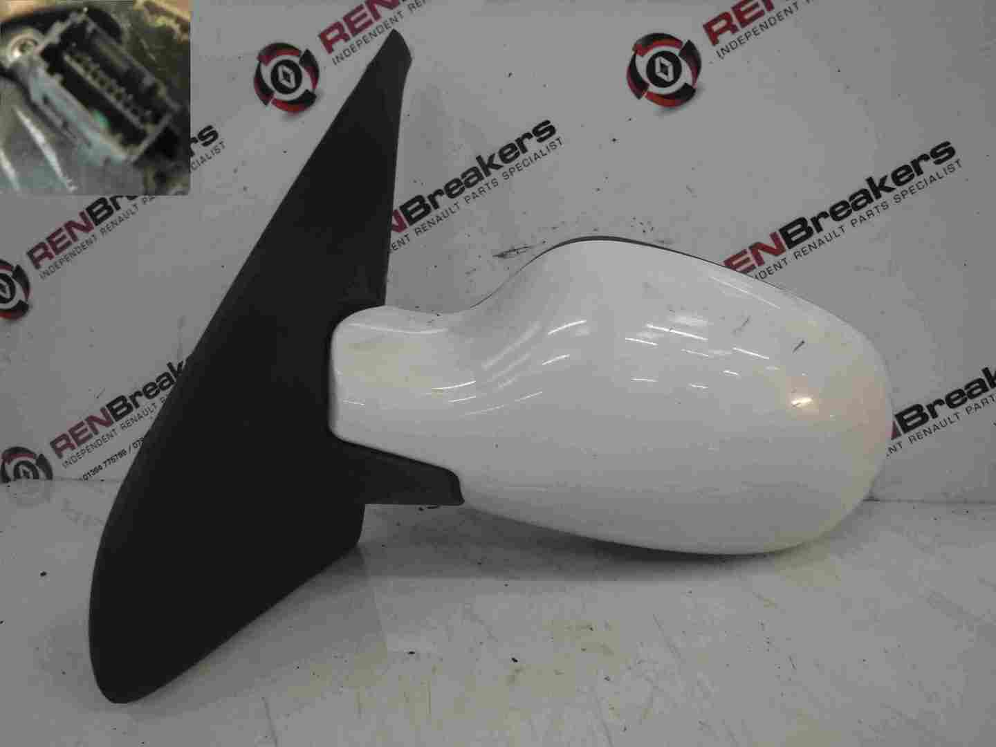Renault Clio MK2 2001-2006 Passenger NS Wing Mirror White OV369