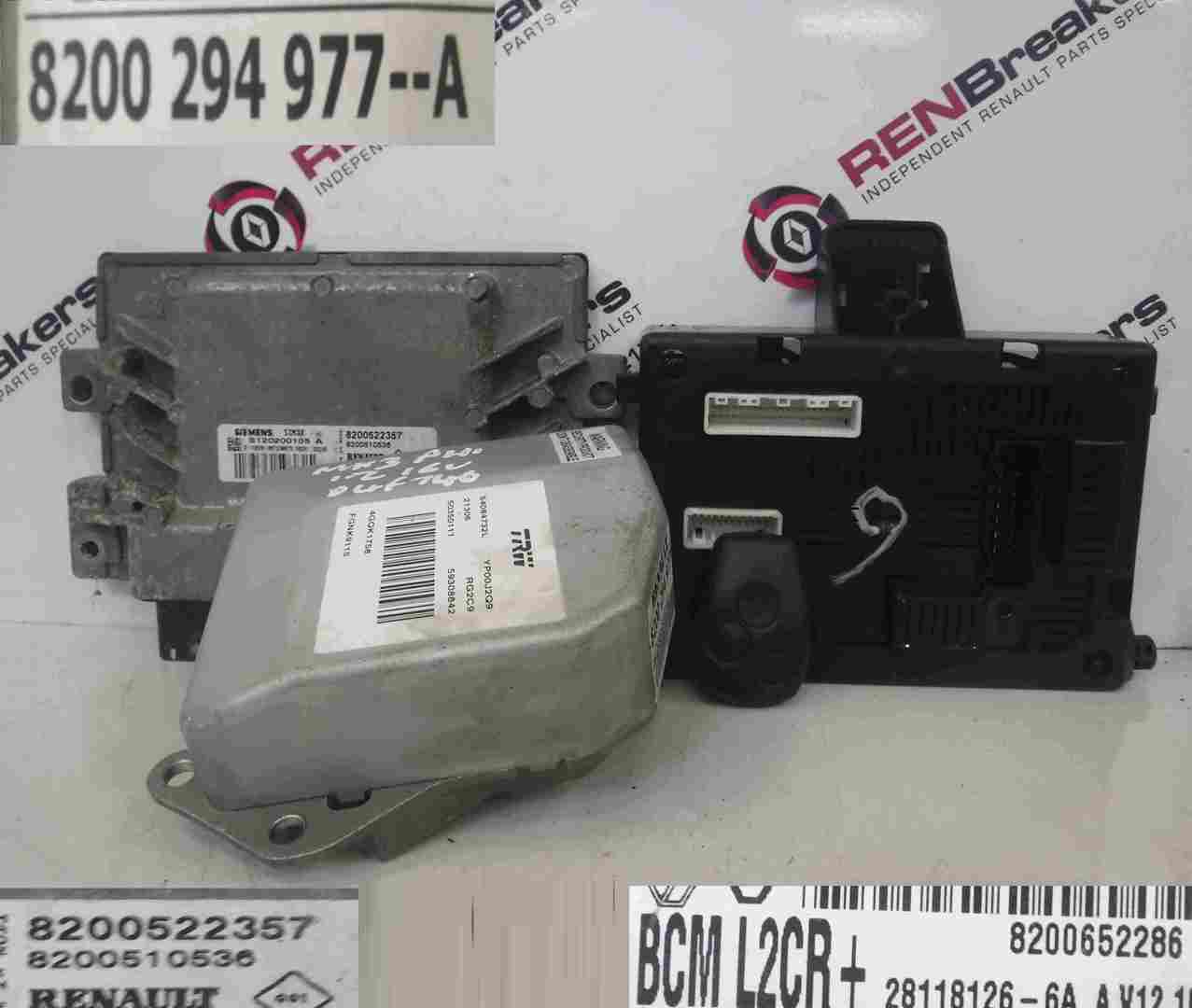 Renault Clio MK3 2005-2009 1.2 16v ECU SET UCH Steering Lock   Key Fob