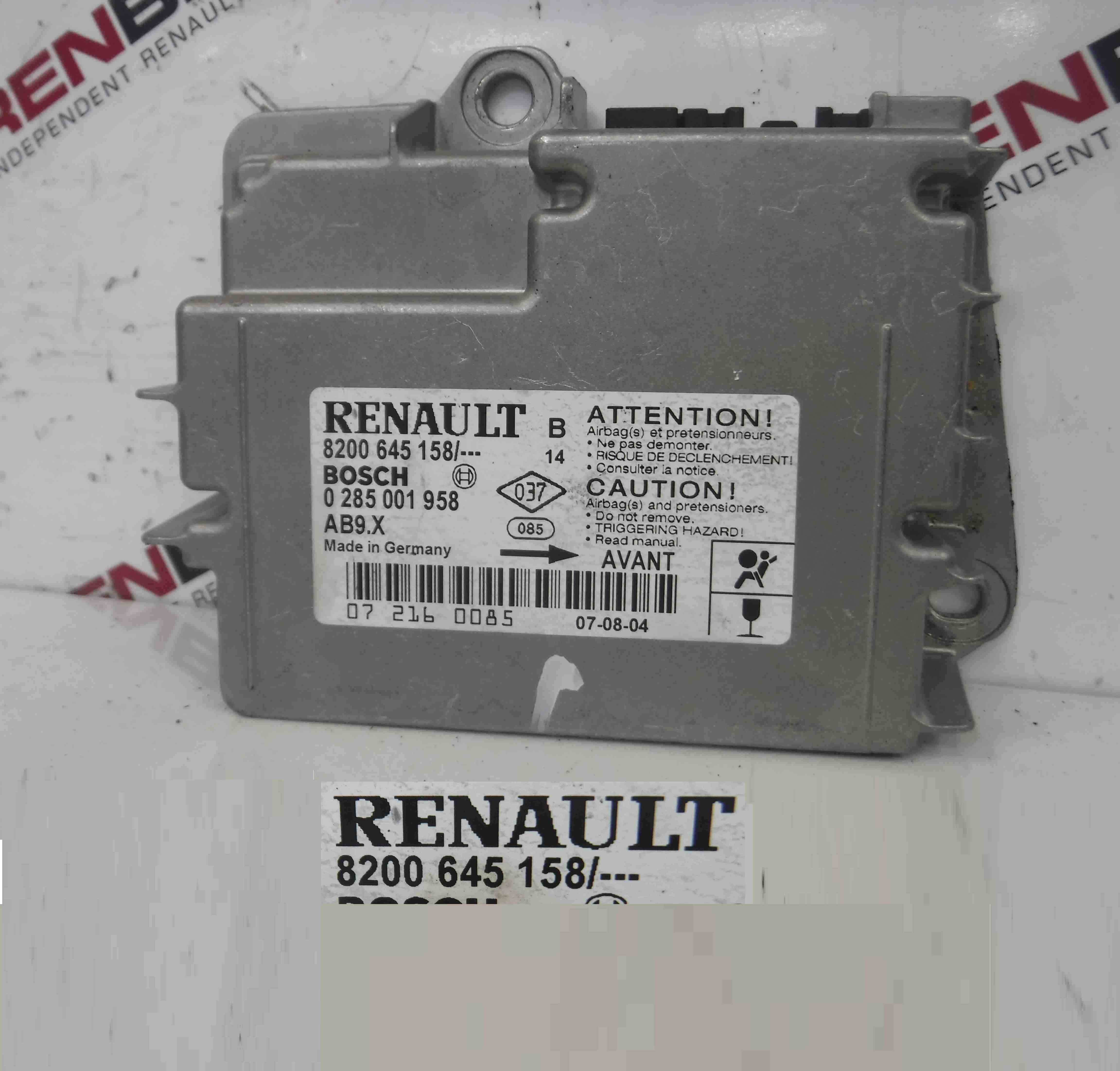 Renault Clio MK3 2005-2009 Airbag Module Computer 8200645158