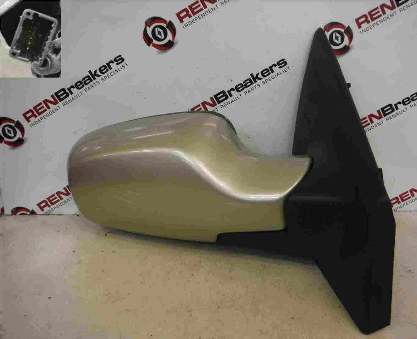 Renault Clio MK3 2005-2009 Drivers OS Wing Mirror Beige Gold TED11 Electric