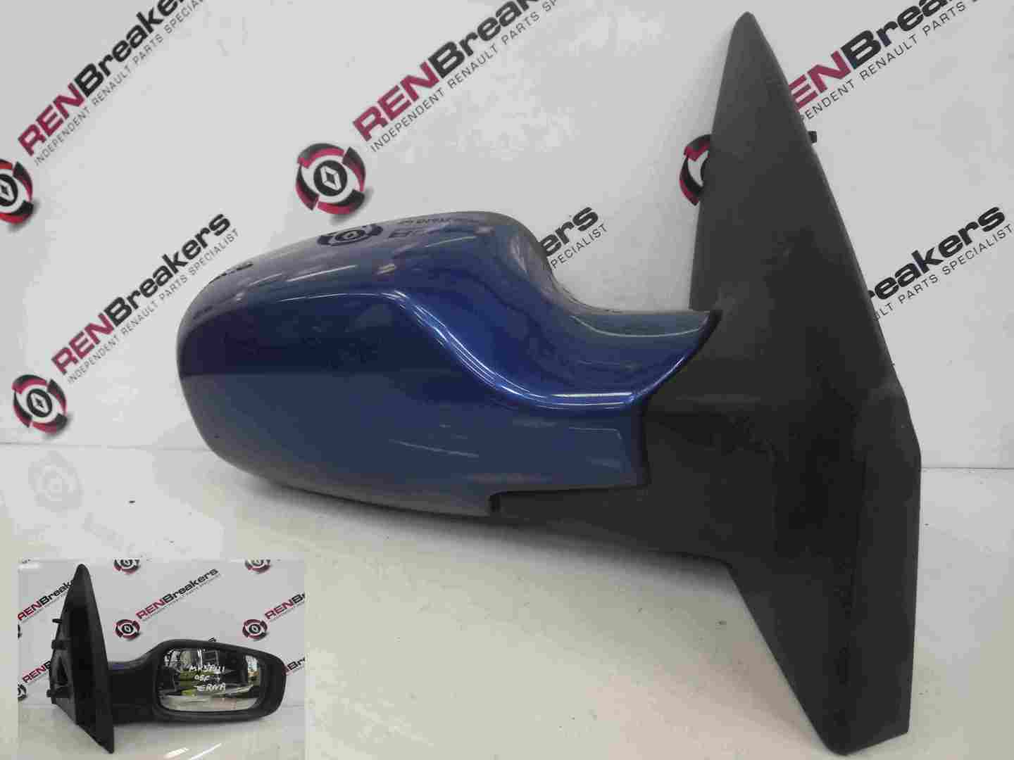 Renault Clio MK3 2005-2009 Drivers OS Wing Mirror Blue TERNA