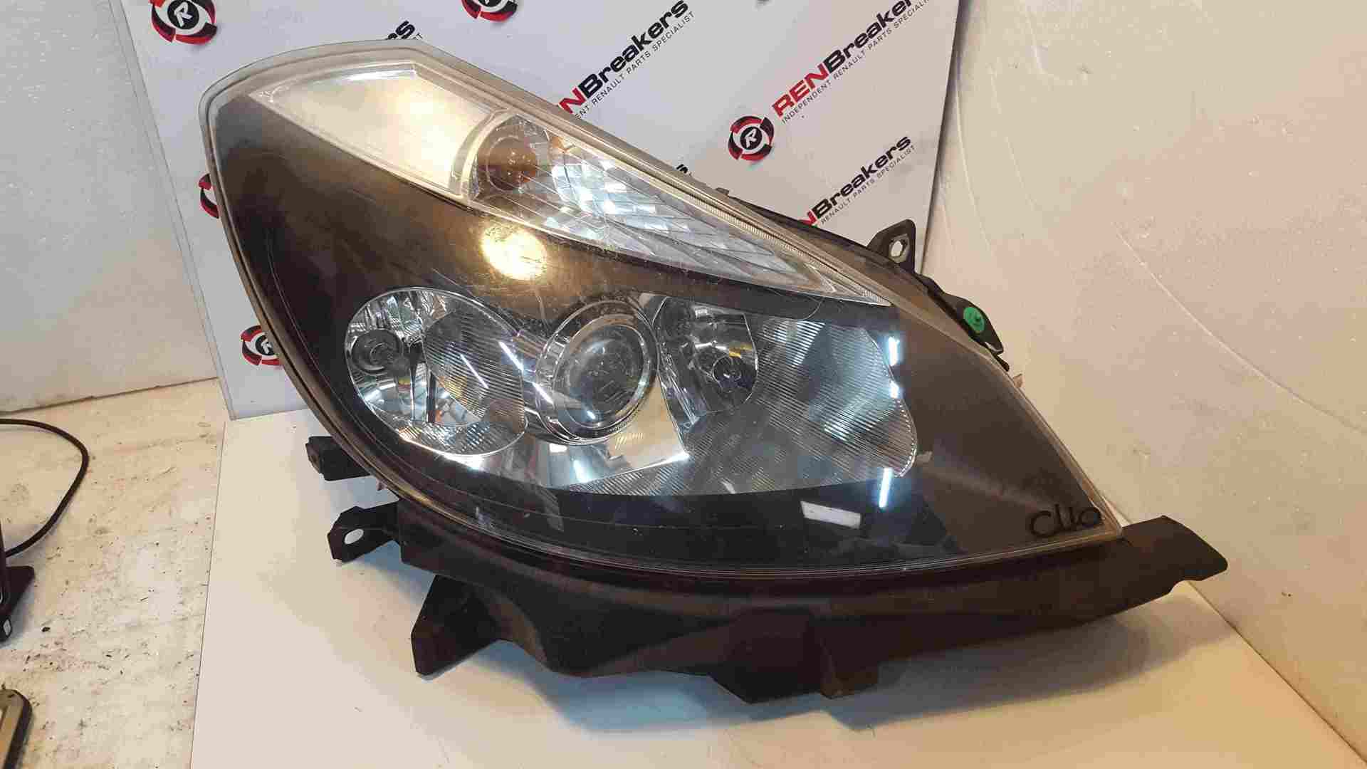Thumb 3 Renault Clio MK3 2005-2009 Drivers OSF Front Headlight Black Back 8200261615