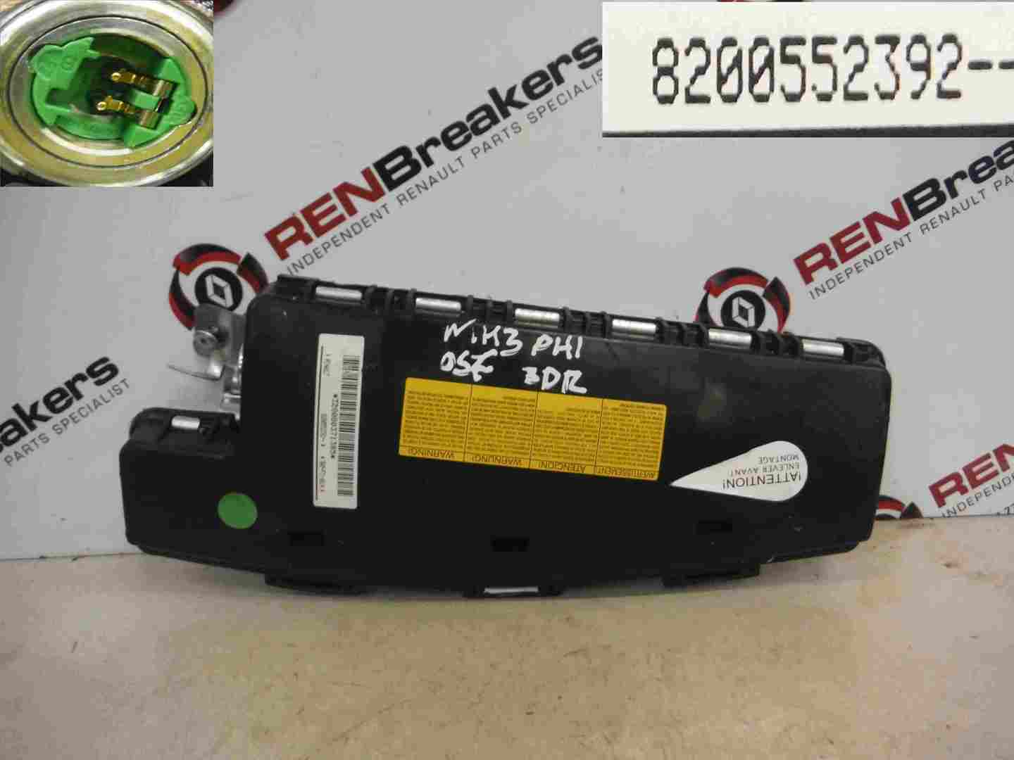 Renault Clio MK3 2005-2009 Drivers OSF Front Seat Chair Side Airbag 8200552392