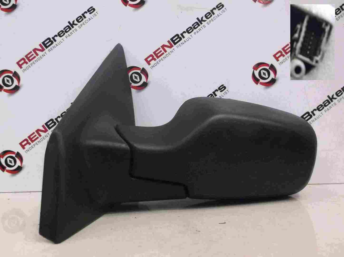 Renault Clio MK3 2005-2009 Passenger NS Wing Mirror Plain Black Electric