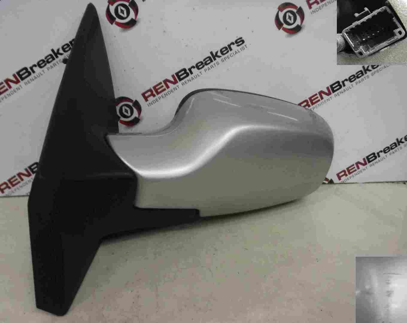 Renault Clio MK3 2005-2009 Passenger NS Wing Mirror Silver TED69