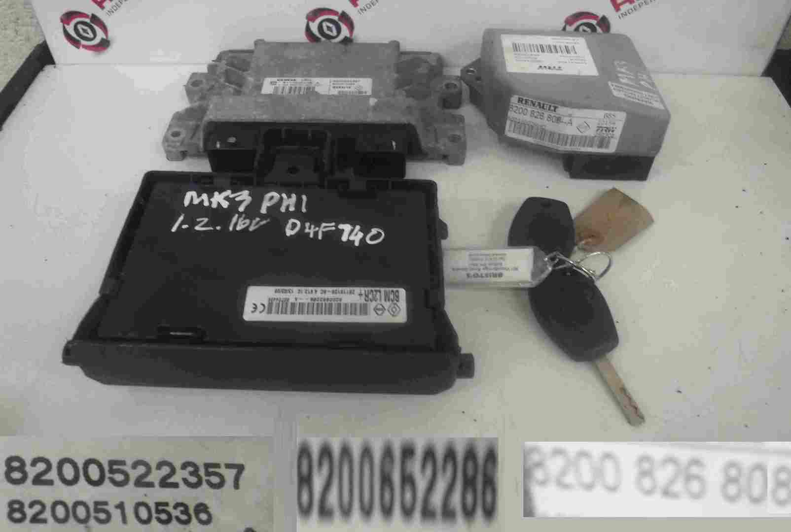 Renault Clio MK3 2005-2012 1.2 16v ECU SET UCH BCM Immobiliser + Key Fob
