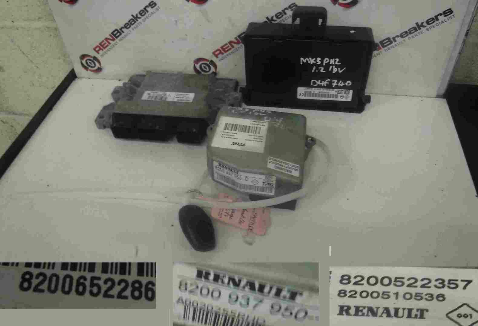 Renault Clio MK3 2005-2012 1.2 16v ECU SET UCH BCM Steering ECU + Key Fob