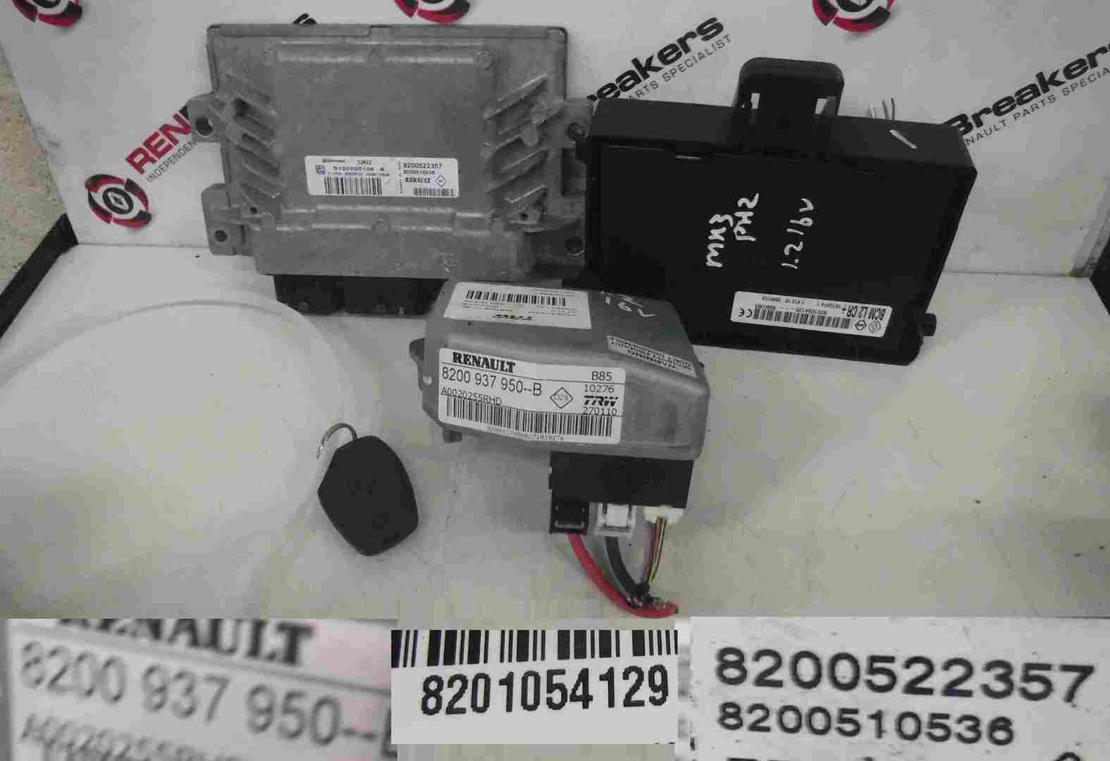 Renault Clio MK3 2005-2012 1.2 16v ECU SET UCH BCM Steering ECU   Key Fob